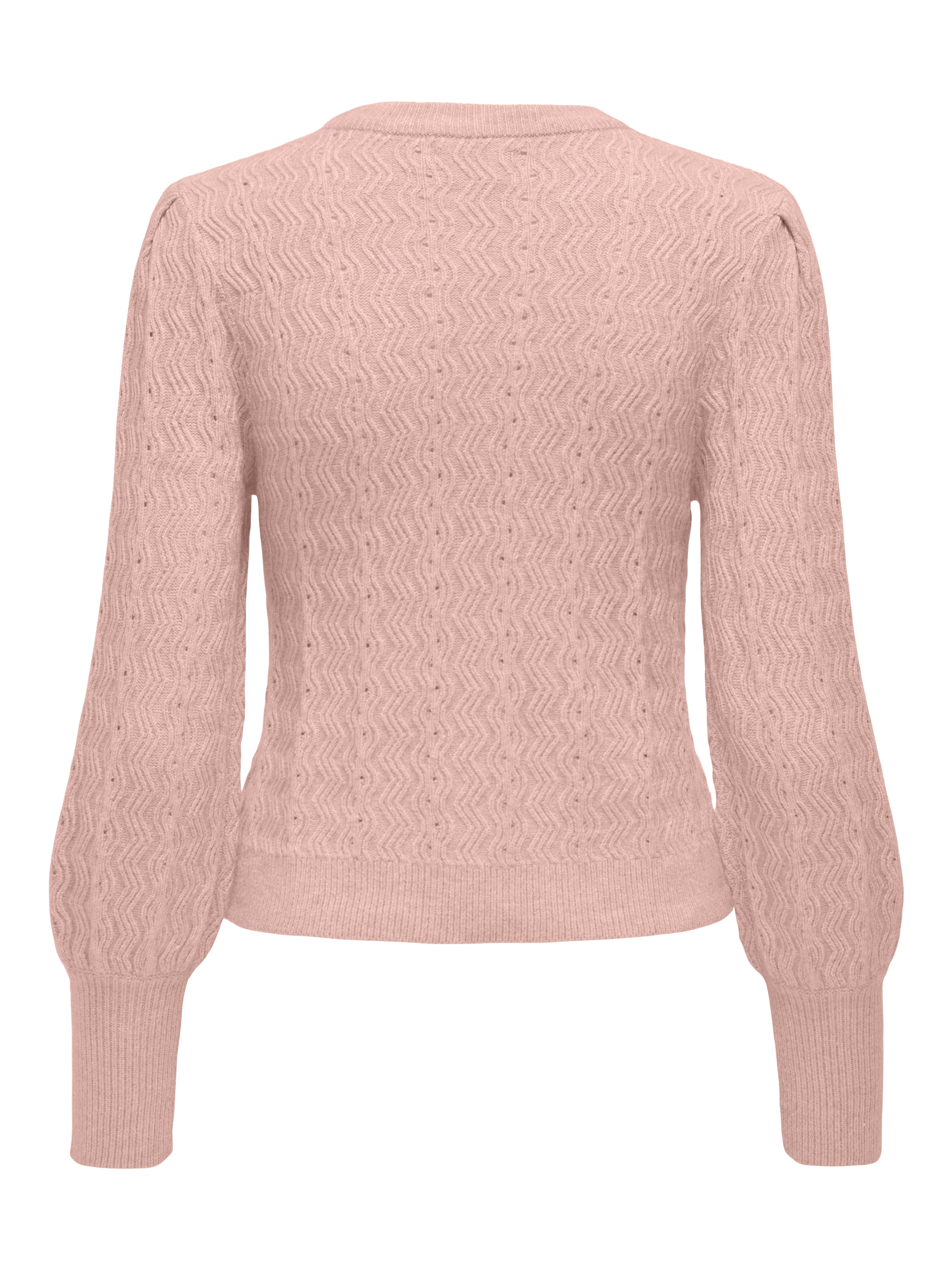 ONLY Rundhalspullover ONLKATIA LS STRUC PUFF ONECK CC KNT Materialmix, regular fit