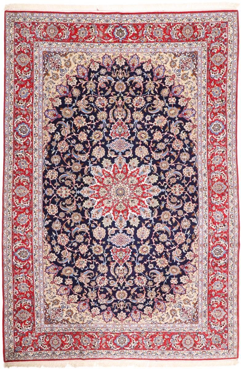 Orientteppich Isfahan Seidenkette 210x309 Handgeknüpfter Orientteppich, Nain Trading, rechteckig, Höhe: 6 mm | Kurzflor-Teppiche