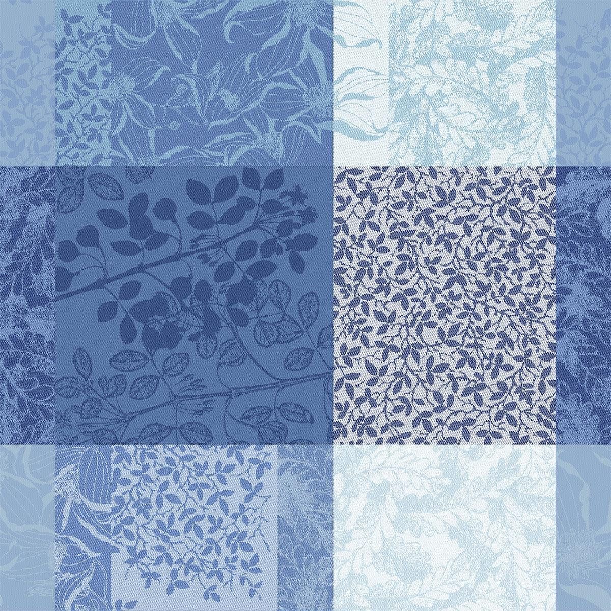 Garnier Thiebaut Stoffserviette Servietten (4x Set) Mille Rameaux Bleu 55x55 cm, (4 St)