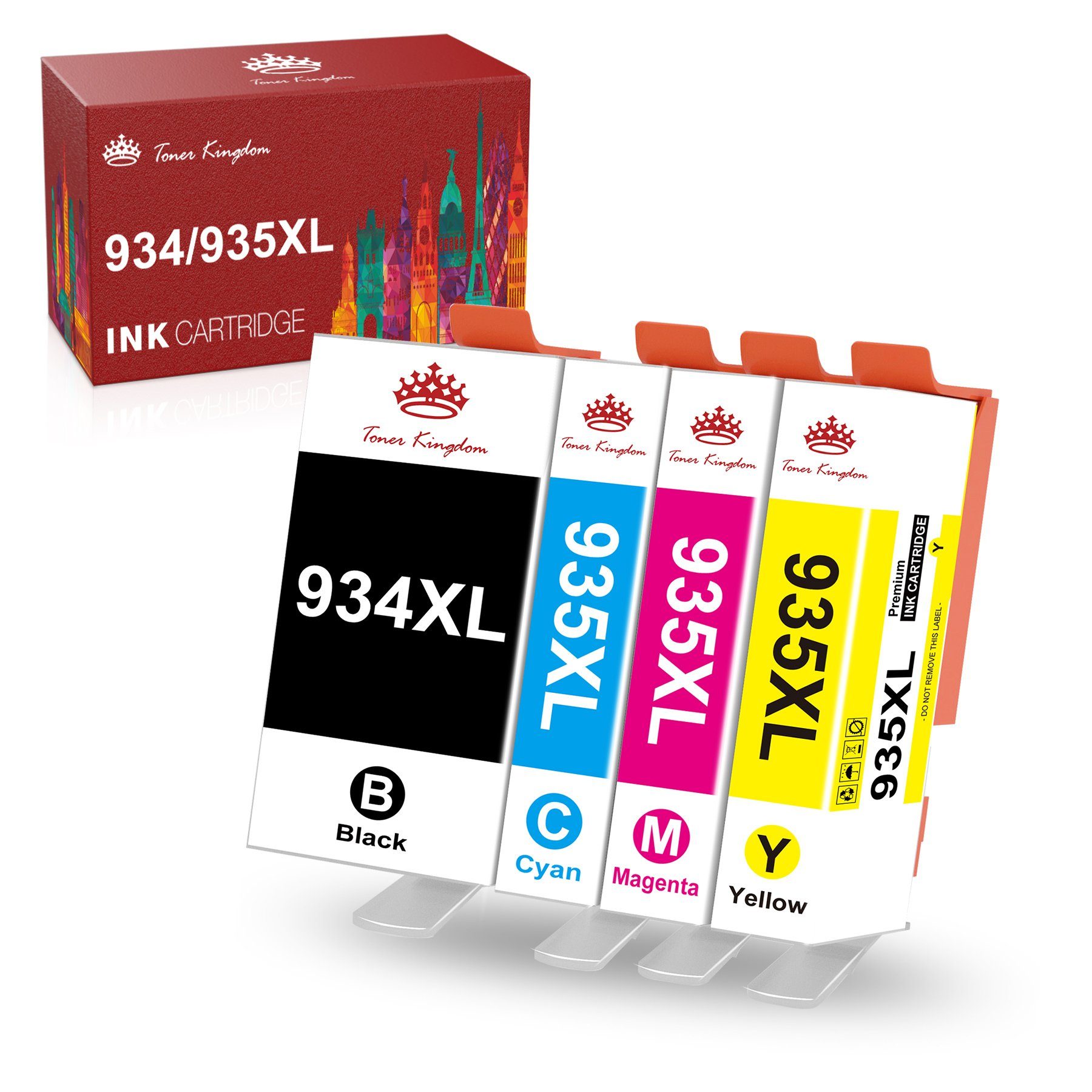 Toner Kingdom Multipack für HP 934 XL 935 XL Officejet Pro 6230 6830 6200 Tintenpatrone (0-tlg) 1x Schwarz, 1x Cyan, 1x Magenta, 1x Gelb