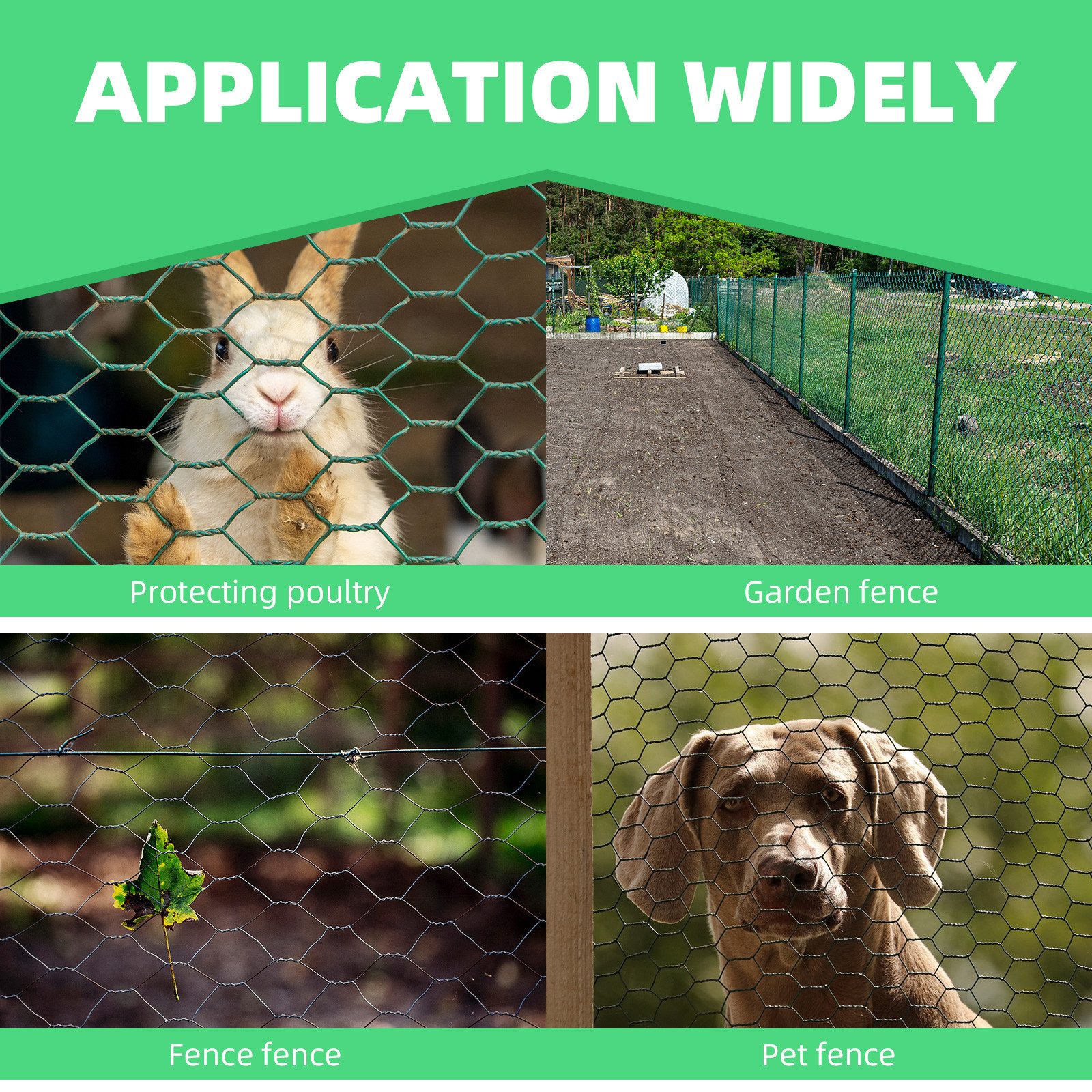 CCLIFE Maschendrahtzaun Maschendrahtzaun Wühlmausgitter Geflügelzaun, Länge 25/50 m