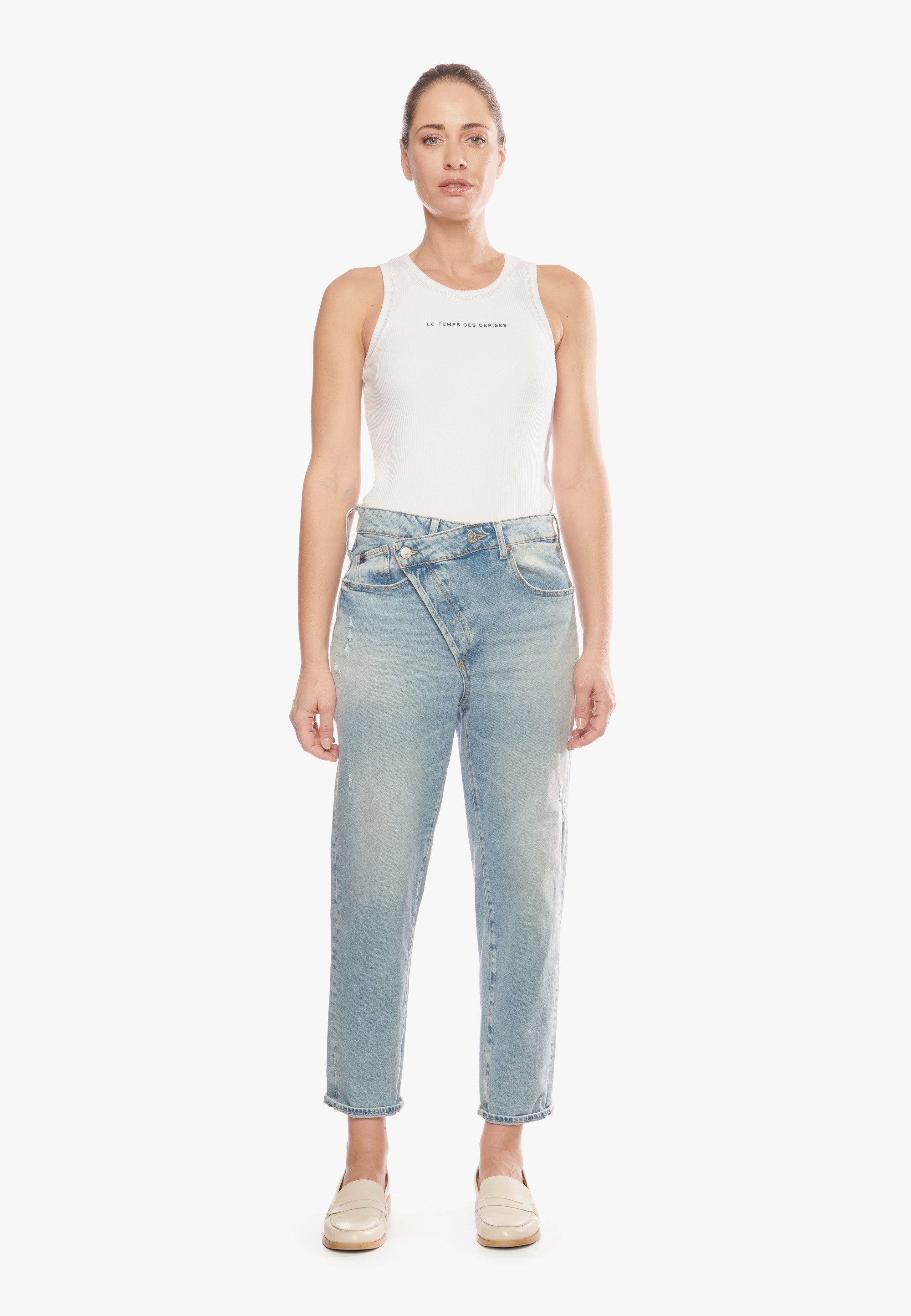 Le Temps Des Cerises 7/8-Hose JEAN FEMME COSY mit asymmetrischem Verschluss günstig online kaufen