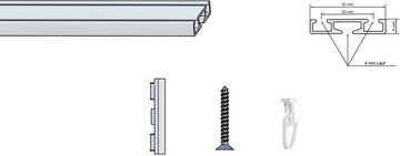 Vorhangschiene Wendeschiene, indeko, 2-läufig, Aluminium, Innenlaufschiene 1- bis 4-läufig, Wunschmaßlänge