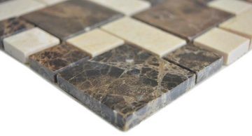 Mosani Mosaikfliesen Marmor Mosaik Fliese emperador dunkelbraun crema hellbeige