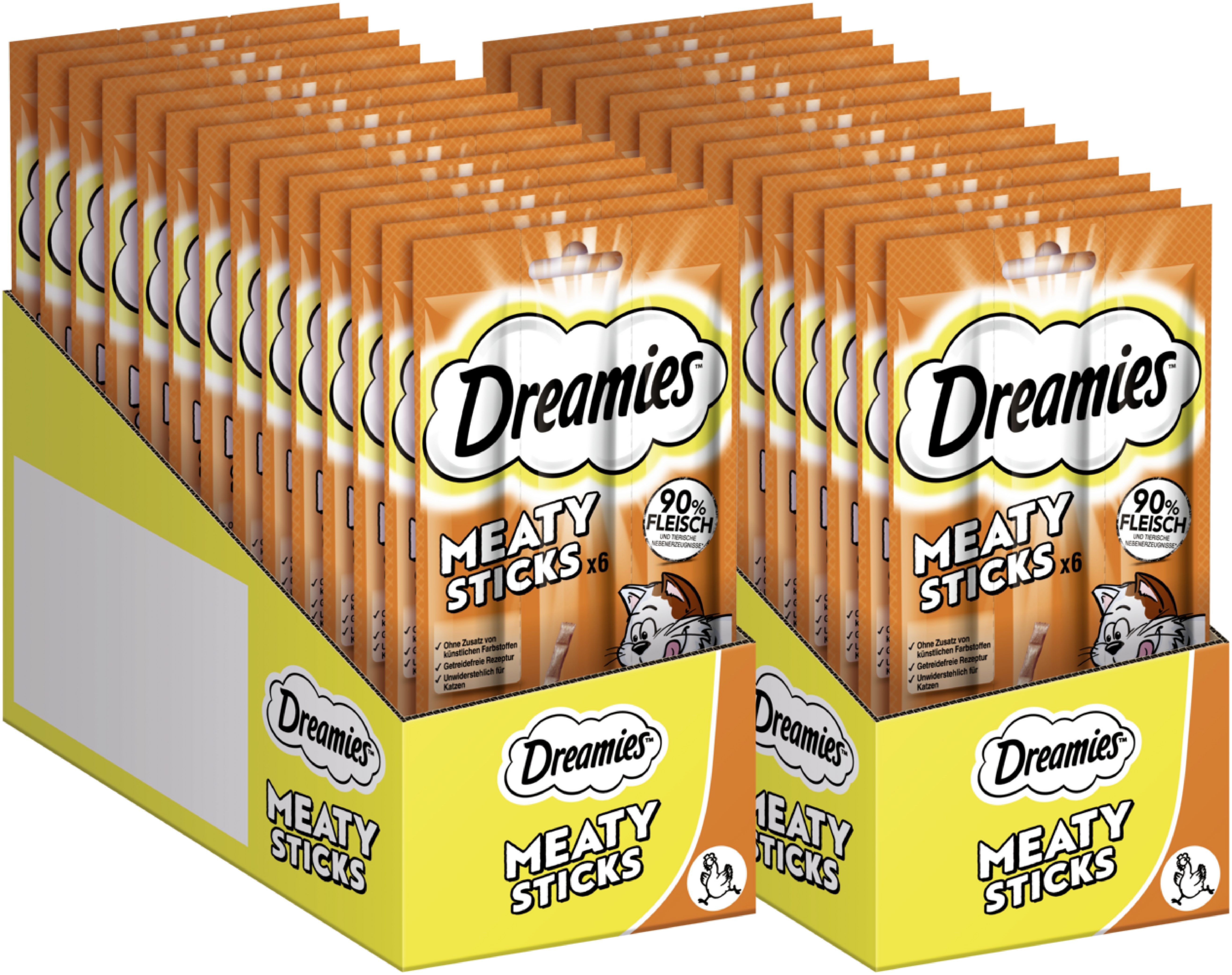 Dreamies DREAMIES™ Meaty Sticks Huhn 28 x 6 x 5g, Snack für: Katze