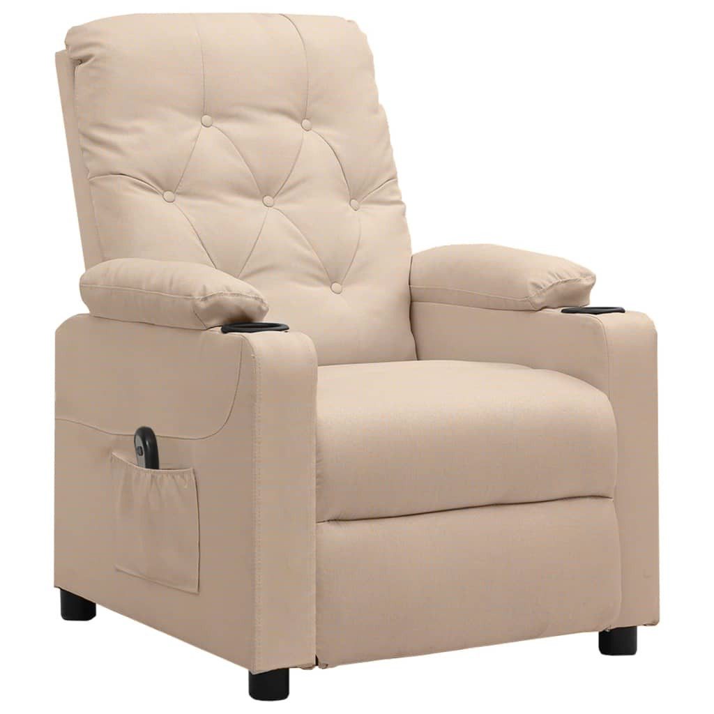 vidaXL Sessel Relaxsessel Elektrisch Creme Stoff günstig online kaufen