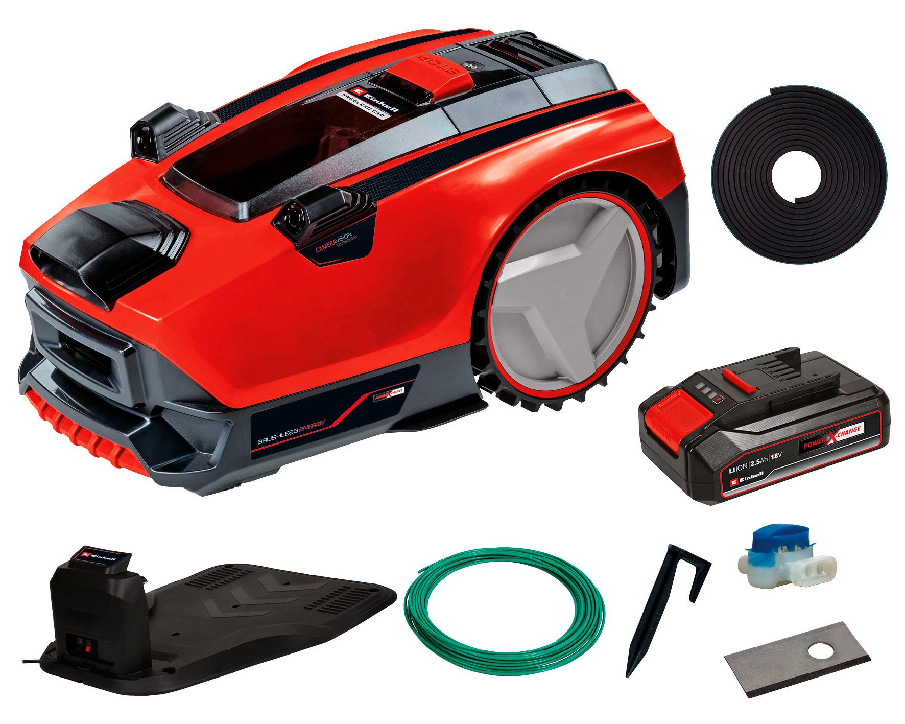 Einhell Rasenmähroboter FREELEXO CAM 350, bis 350 m² Rasenfläche, inkl. Akku, Ladestation und Zubehör