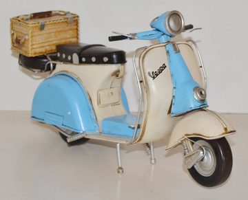 JS GartenDeko Modellmotorrad Blechmodell Roller Oldtimer Marke Vespa Modell Motorroller L 33 cm