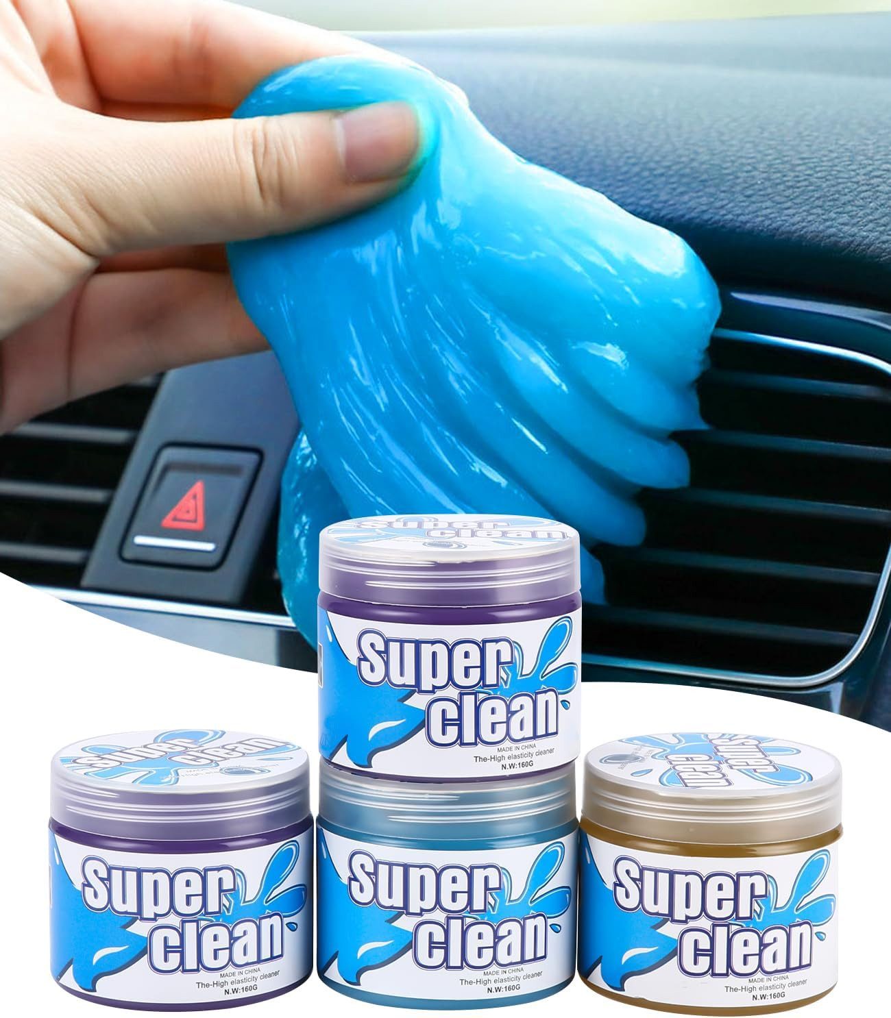 SinLaw Tastatur-Reinigungs-Set 4er-Pack Reinigungsgel, Tastatur- und Autoinnenreinigung, (Wiederverwendbar, 1-St)