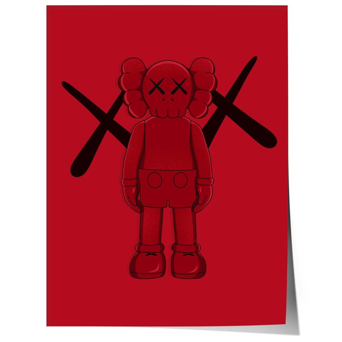 JUSTGOODMOOD Poster Rotes Street Art Charakter Urban Graffiti Stil Modernes Motiv Print oh, (1 St)