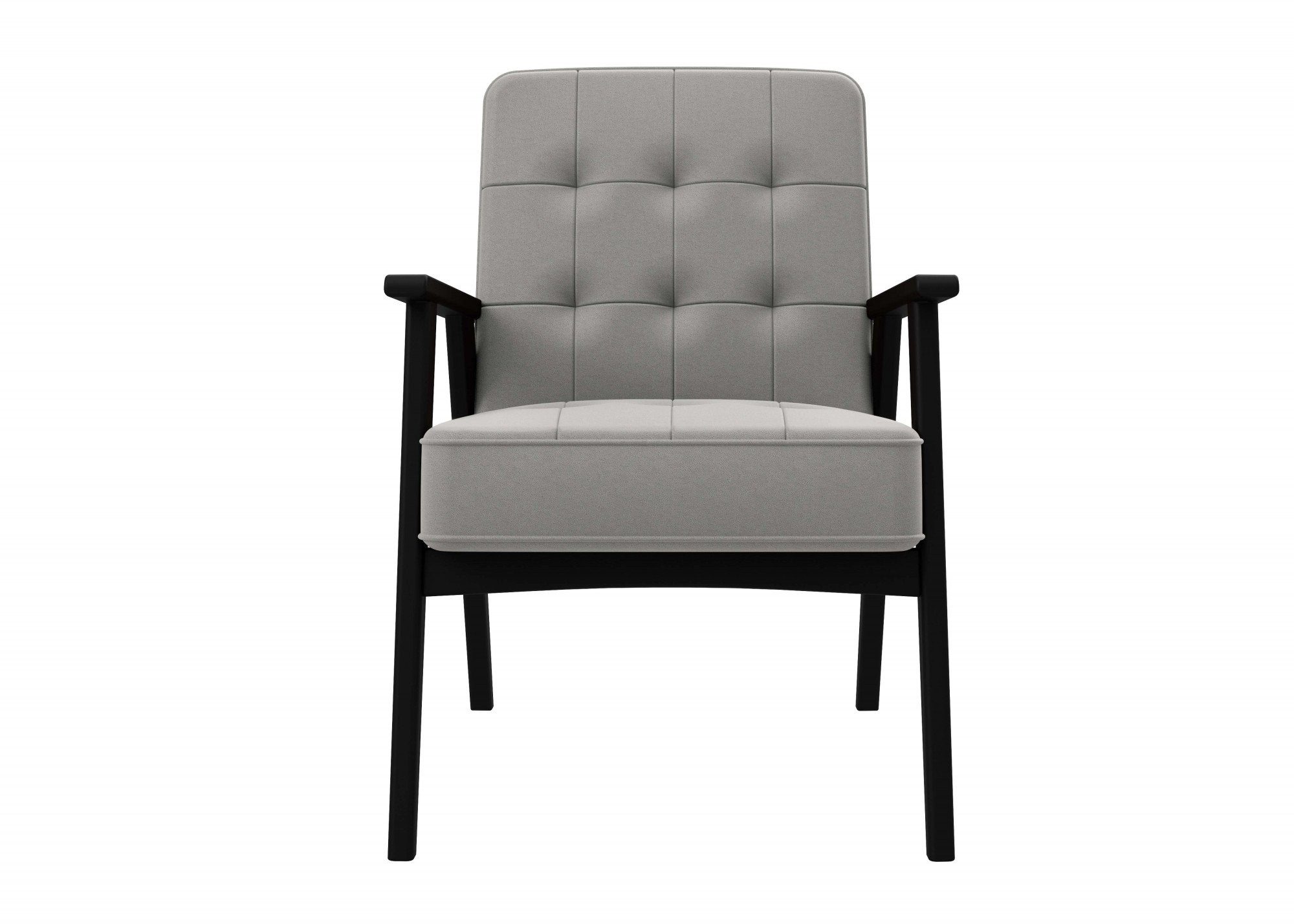 andas Sessel Alvared, edles Design aus Massivholz, in Lederoptik, mit Wellenunterfederung für hohen Sitzkomfort Natural Grey