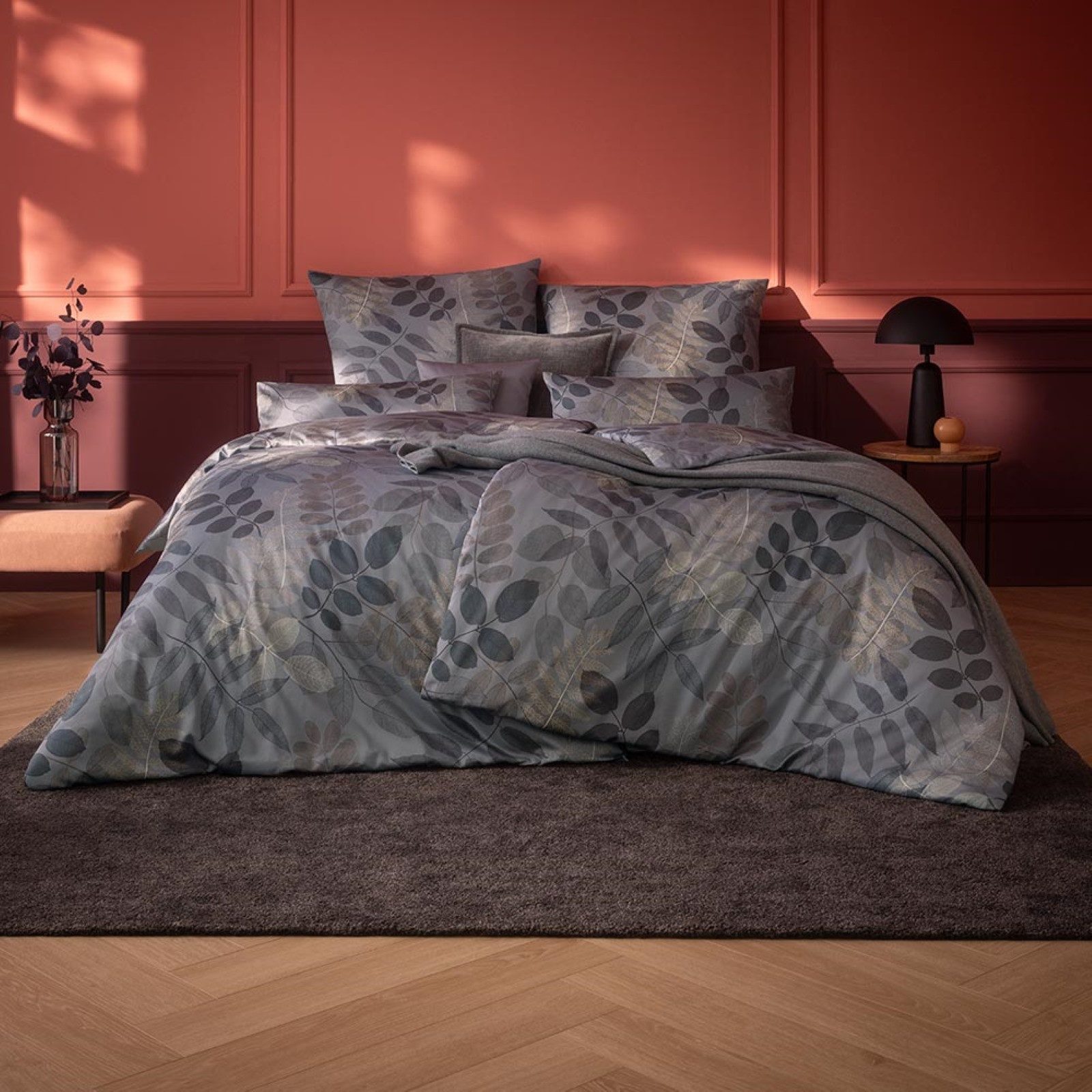 Estella Bettwäsche Estella Mako-Satin Bettwäsche 135x200 Malou grau silber günstig online kaufen