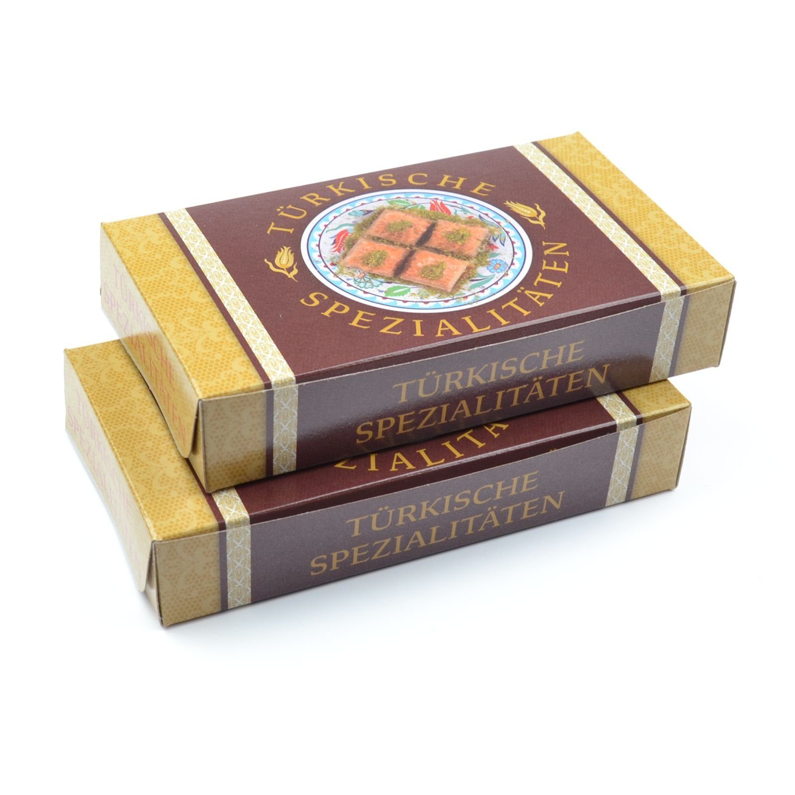 Einwegschale 100 Stück Verpackung gr., Baklava fettdicht, 500 Dessert Faltschachteln mm), (210×120×40 für Baklava Karton lebensmittelecht Box