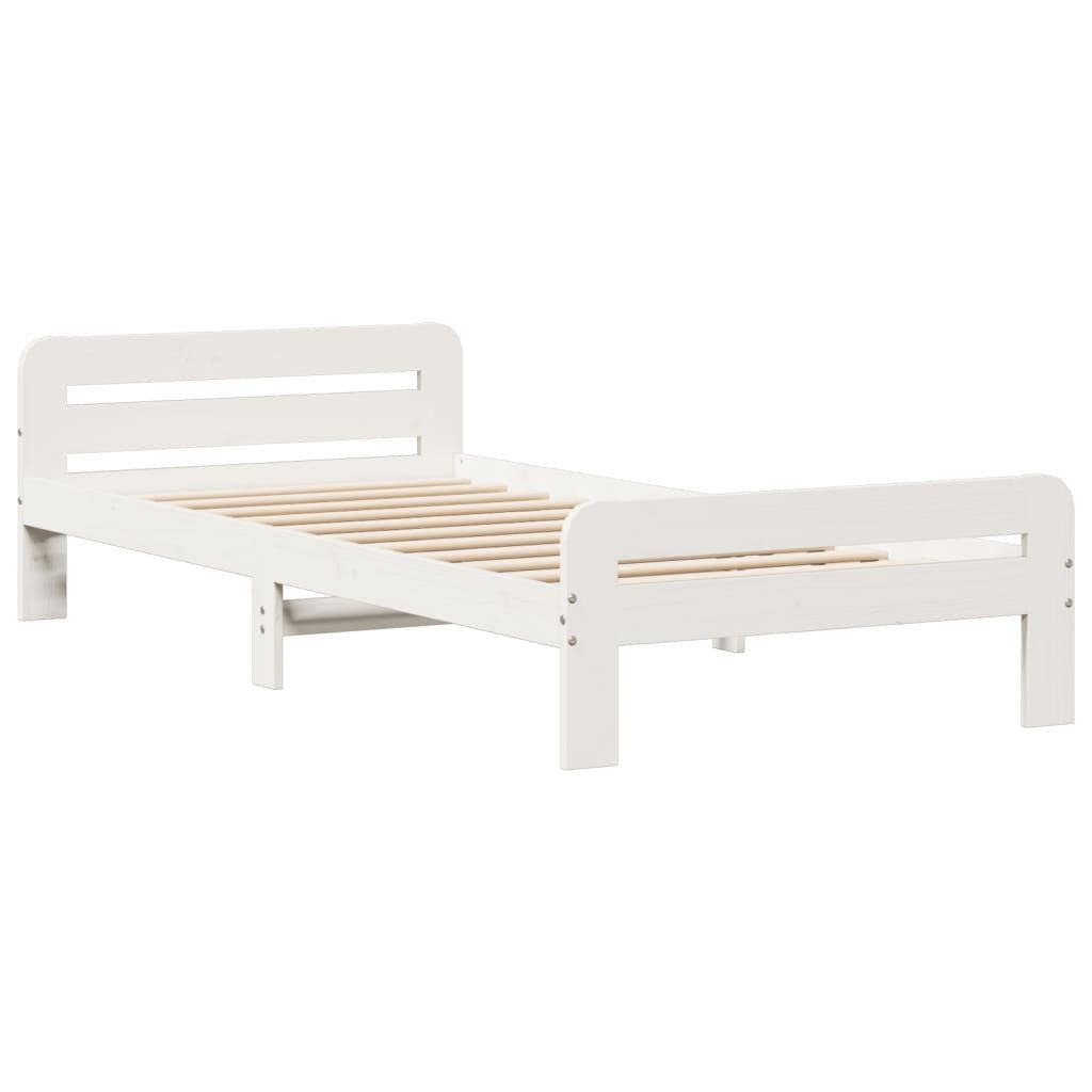 vidaXL Bett Massivholzbett ohne Matratze Weiß günstig online kaufen