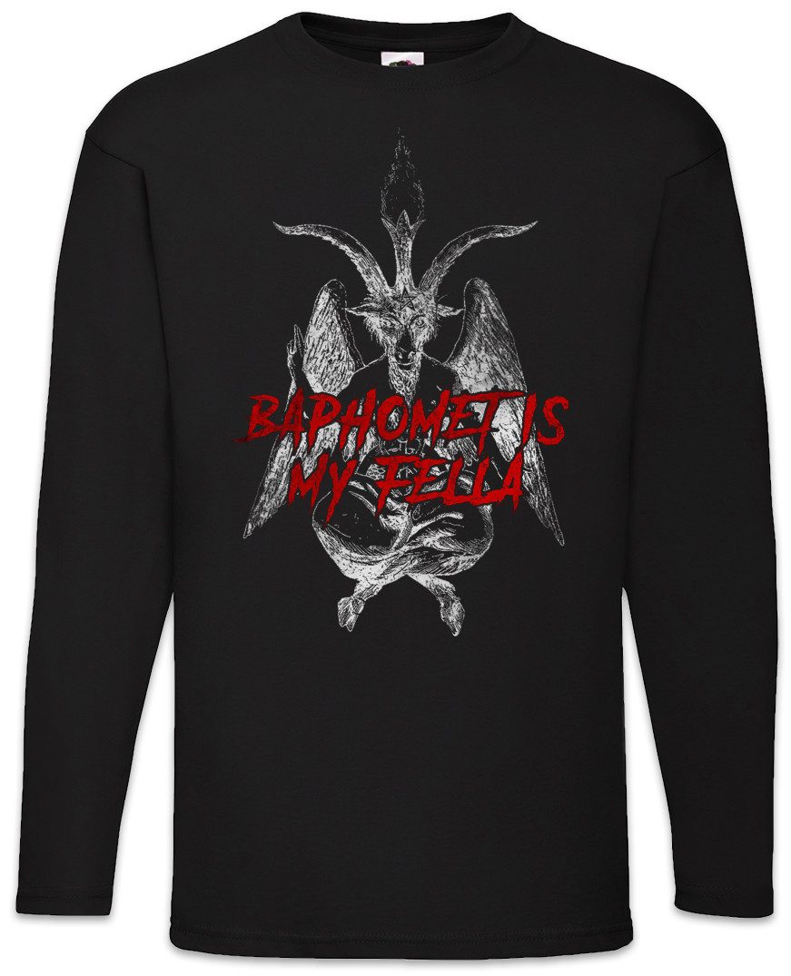 Urban Backwoods Langarmshirt Baphomet Is My Fella Langarm T-Shirt Aleister Pentagram Religion 666 (1-tlg) Satan Crowley Teufel Devil