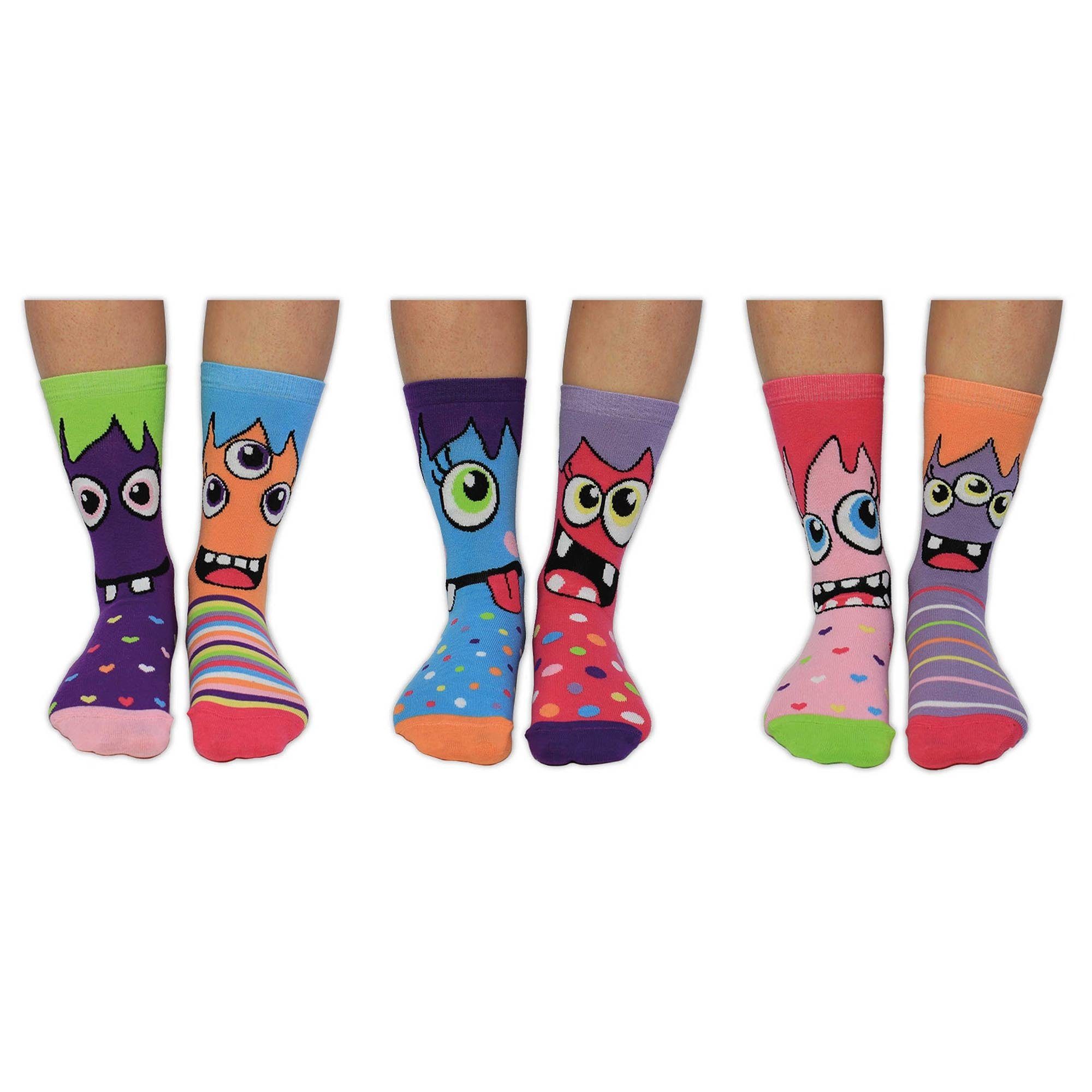 United Oddsocks - 6 Socken, Freizeitsocken Miss Mashers Kinder individuelle Socken