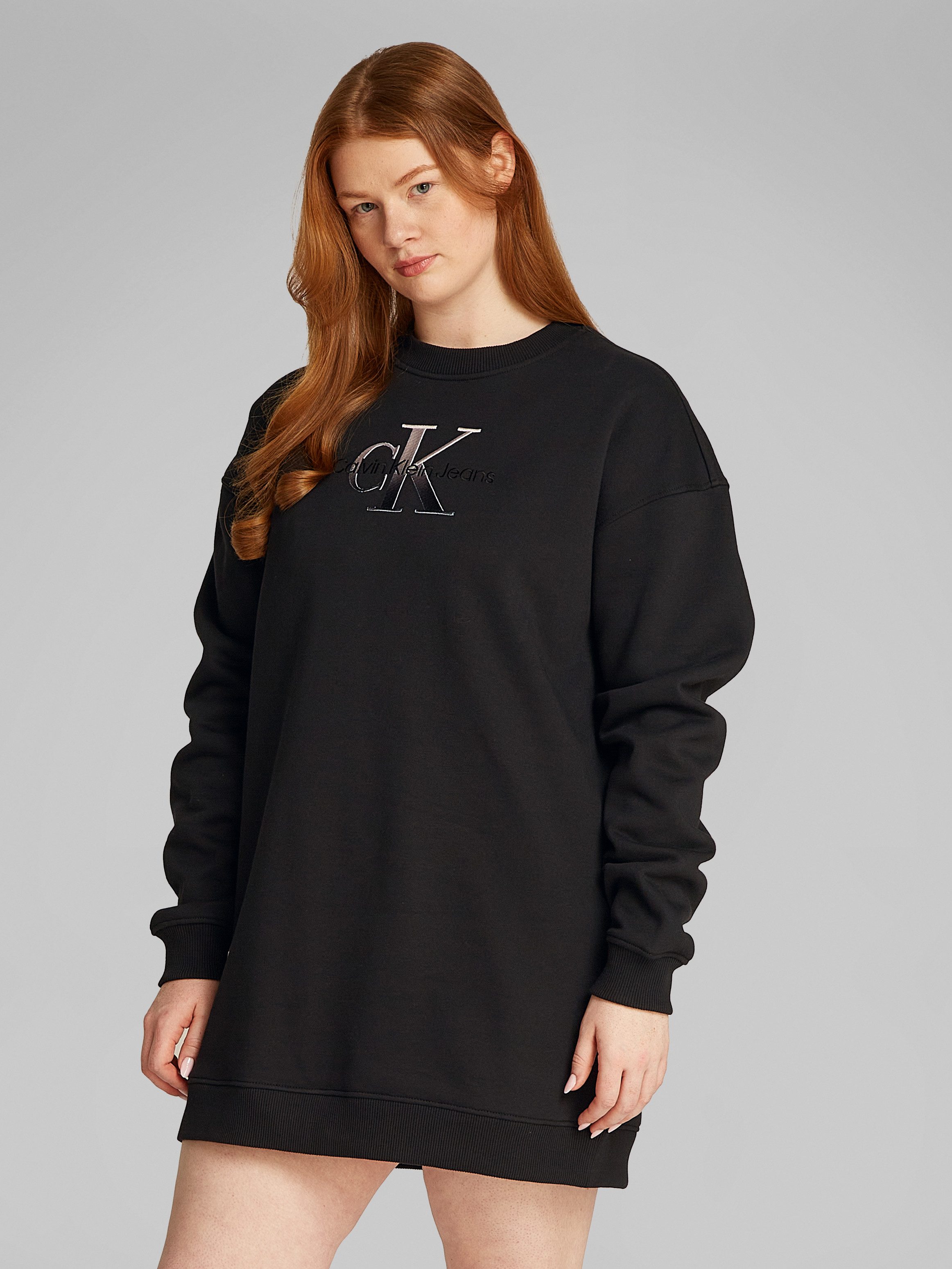 Calvin Klein Jeans Plus Sweatkleid PLUS EMBROIDERED MONOLOGO DRESS mit Logo günstig online kaufen