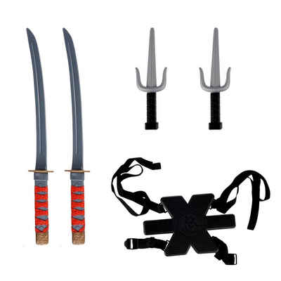 GalaxyCat Spielzeug-Schwert Kinder Ninja Schwert Set für Samurai Kinder Kostüm, Kunststoff, Ninja Waffenset für Kinder Kostüm