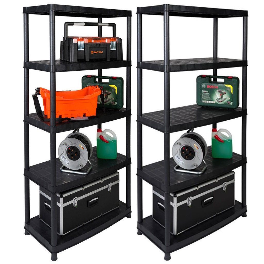 Kreher Schwerlastregal Set: 2 x Schwerlastregal 'Deluxe' 18" mit 5 Böden günstig online kaufen