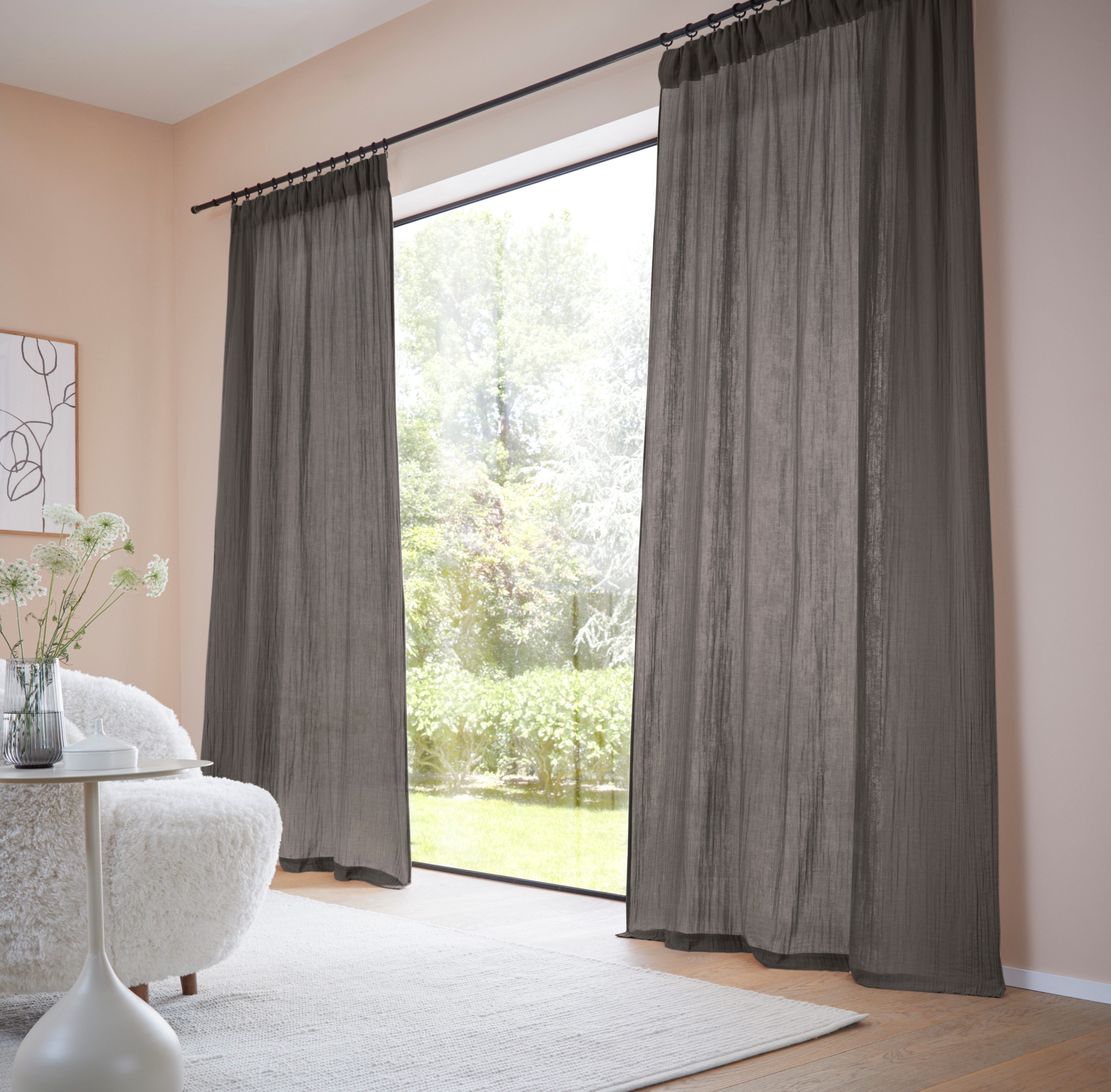LeGer Home by Lena Gercke Gardine Hevin, Musselin Vorhang, blickdichte Gard günstig online kaufen