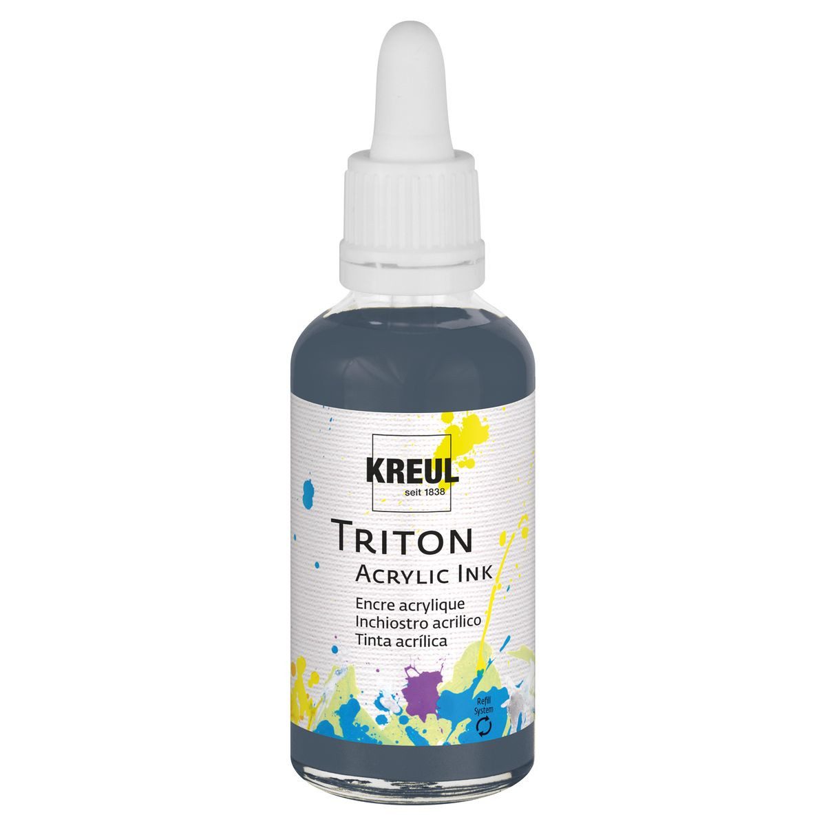 C. KREUL Acrylfarbe KREUL Acryltinte TRITON graphite 50ml Pipettenflasche