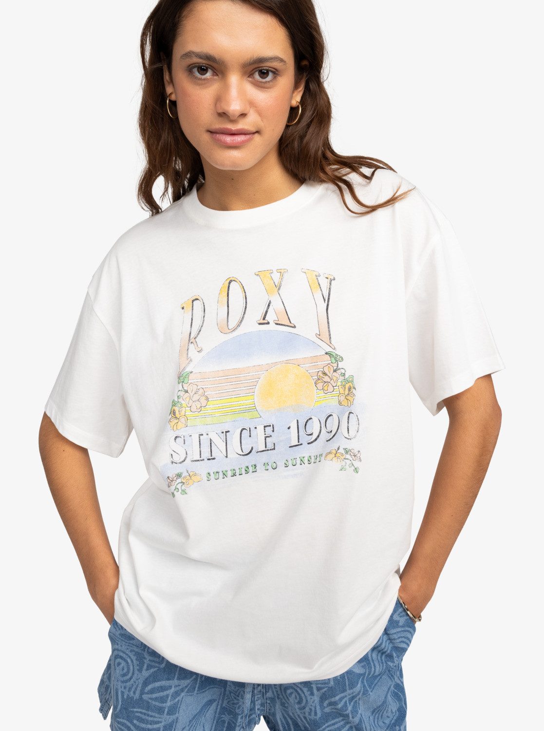 Roxy Print-Shirt Dreamers - T-Shirt mit übergroßem Loose Fit für Frauen