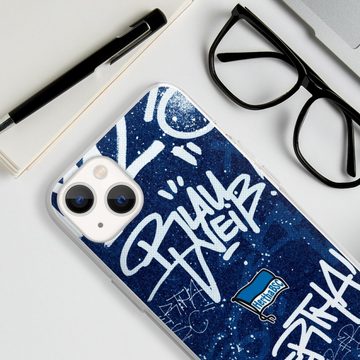 DeinDesign Handyhülle Hertha BSC Graffiti Offizielles Lizenzprodukt Street Graffiti, Apple iPhone 13 Silikon Hülle Bumper Case Handy Schutzhülle