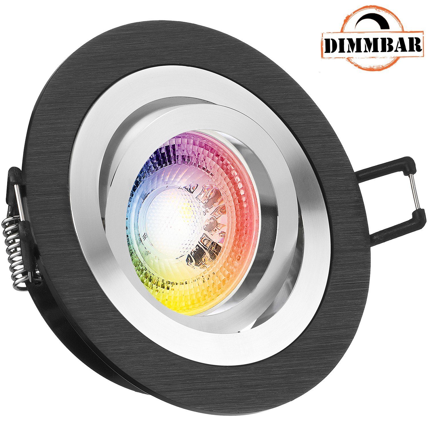 LEDANDO LED Einbaustrahler RGB LED Einbaustrahler Set GU10 in schwarz mit 3W LED von LEDANDO - 11 | Strahler