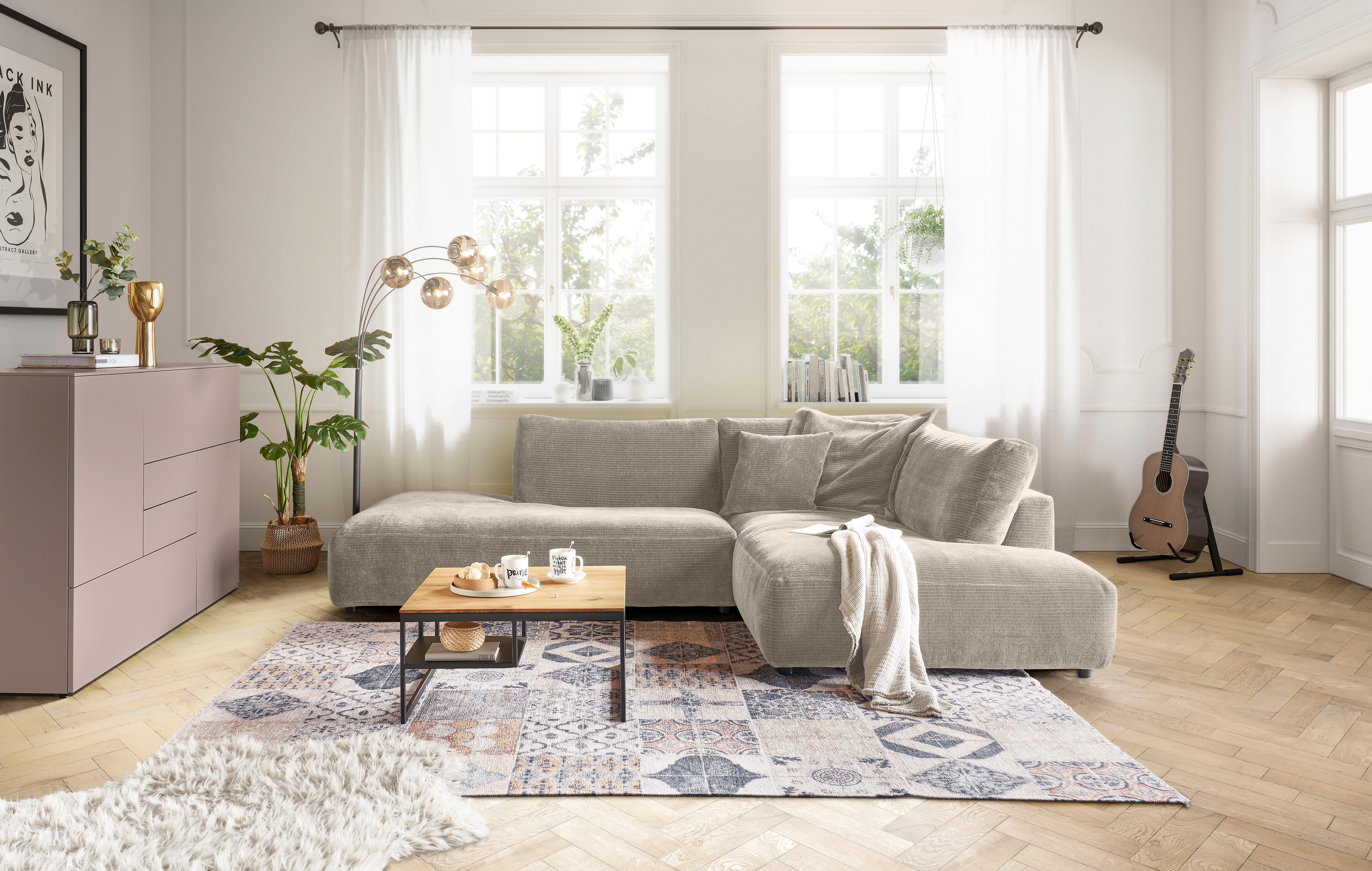 Musterring Ecksofa Lucia bequem, elegant & zeitlos, elegante Sofa ohne Armlehnen, mit großem Longchair, verschiedene Farben, B304 x T224 cm