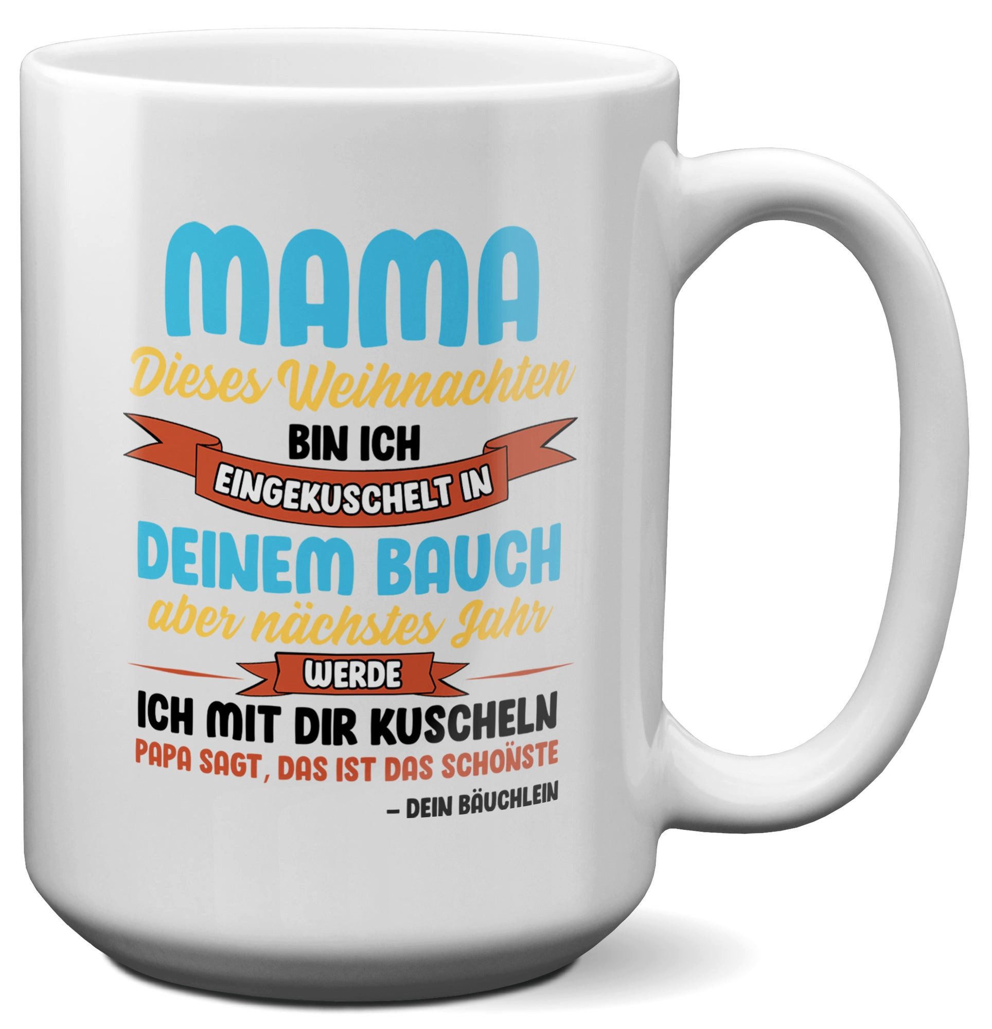 22Feels Tasse Werdende Mama Geschenk Weihnachten Schwangerschaft Frauen Babyparty, Keramik, XL, Made In Germany, Spülmaschinenfest