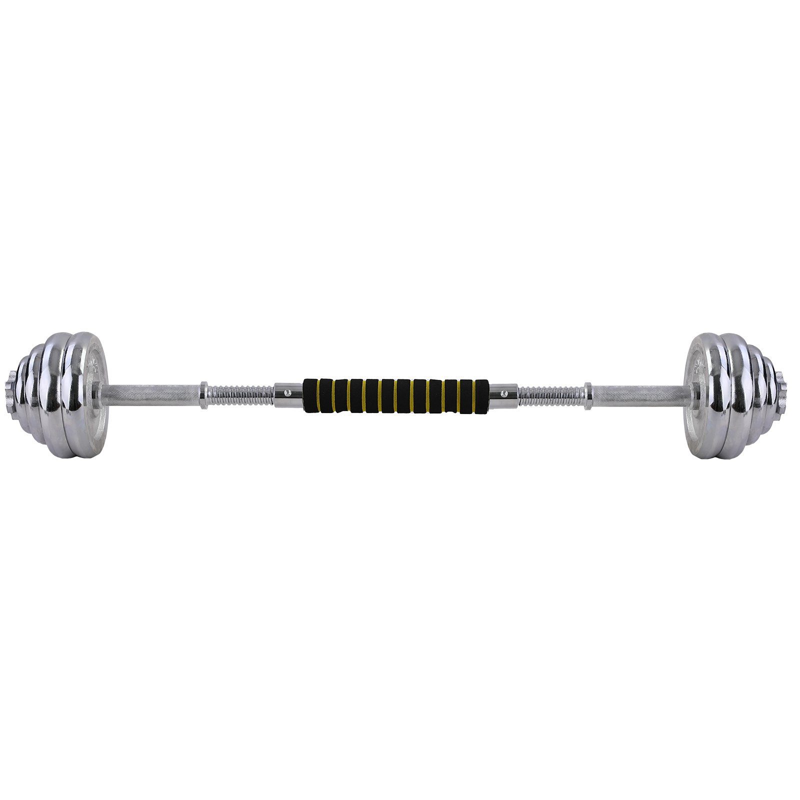 RAMROXX Hantel-Set 20 kg Profi Hantel Kurzhantel Langhantel Set Chrom Gusseisen
