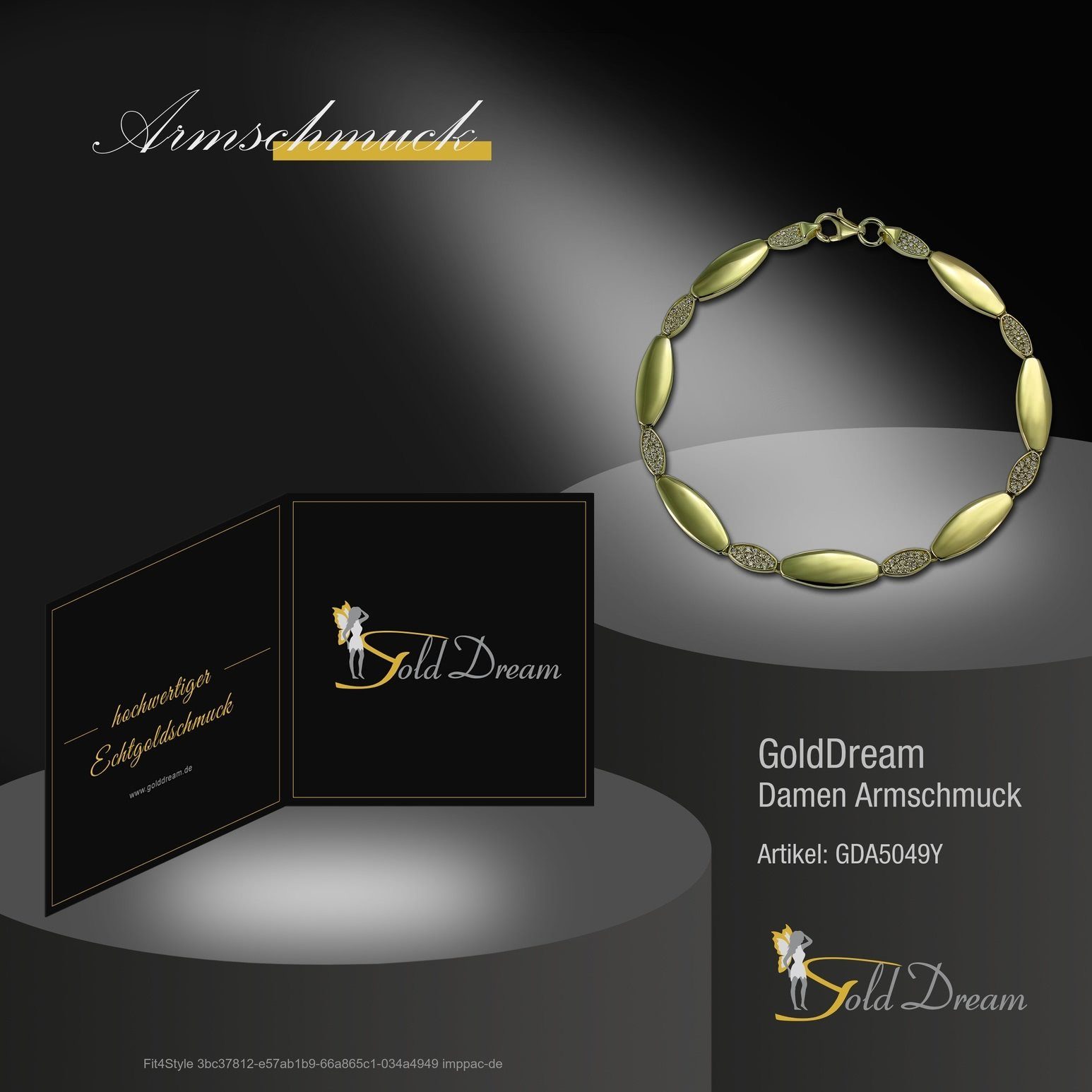 GoldDream Goldarmband GoldDream Armband Gelbgold Farbe: ca. - (Armband), Damen weiß Zirkonia 333 333 Gold Oval 8 gold, Armband 19,5cm, Karat