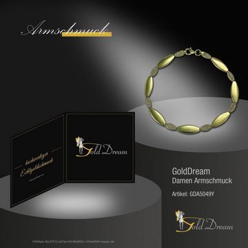 GoldDream Goldarmband GoldDream Armband Oval Zirkonia 333 Gold (Armband), Damen Armbänder ca. 19,5cm, 333 Gelbgold - 8 Karat, Farbe: gold, weiß