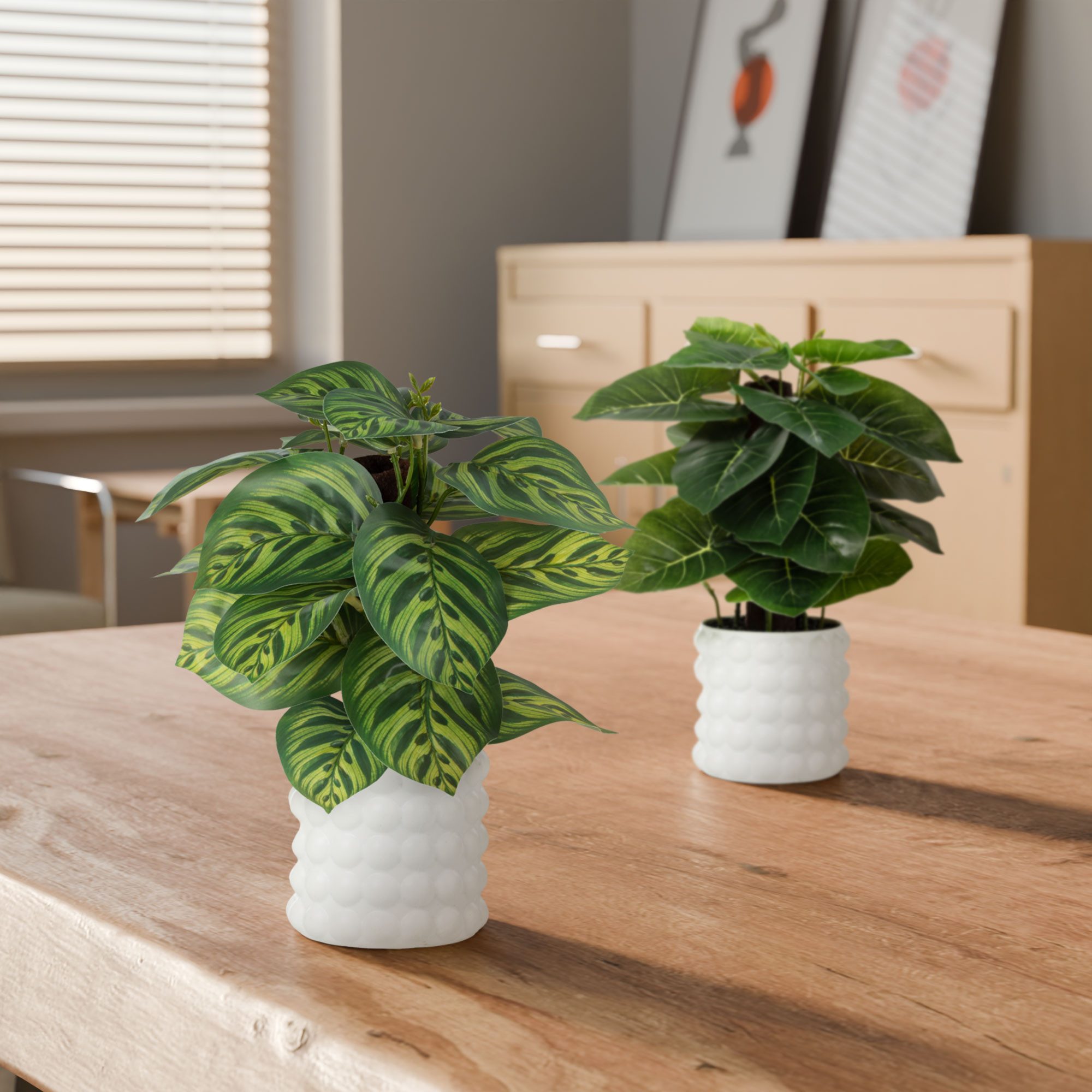 Kunstpflanze Künstliche Hängepflanzen im bruchfesten Topf, Hängepflanze künstlich Efeu, Monstera, Philodendron, Calathea, Pfeilblatt, Mosaik- & Zebrapflanze, PASCH, Bruchfester weißer Kunststofftopf
