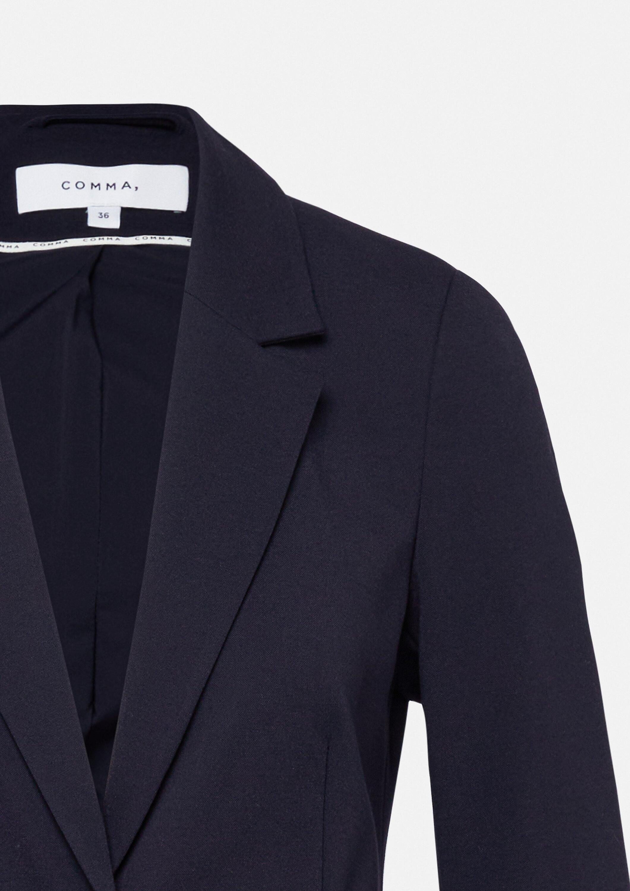comma Jackenblazer Indoor-Blazer Taillierter Blazer aus weichem Jersey mit Reißverschlusstaschen