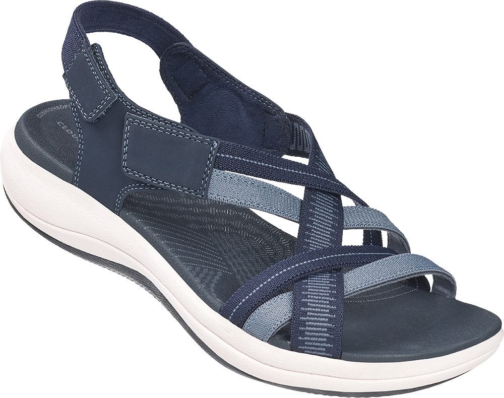 Clarks Sandale mit verstellbarem Klettverschluss und elastischen Riemchen günstig online kaufen