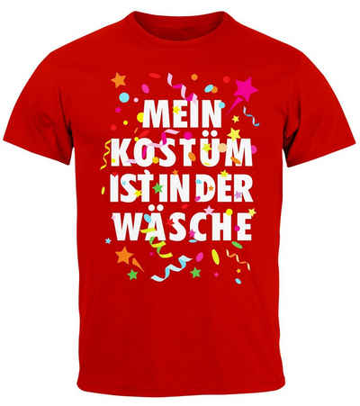 MoonWorks Print-Shirt Herren T-Shirt Fasching Karneval Kostüm Verkleidung Last Minute Faschi mit Print