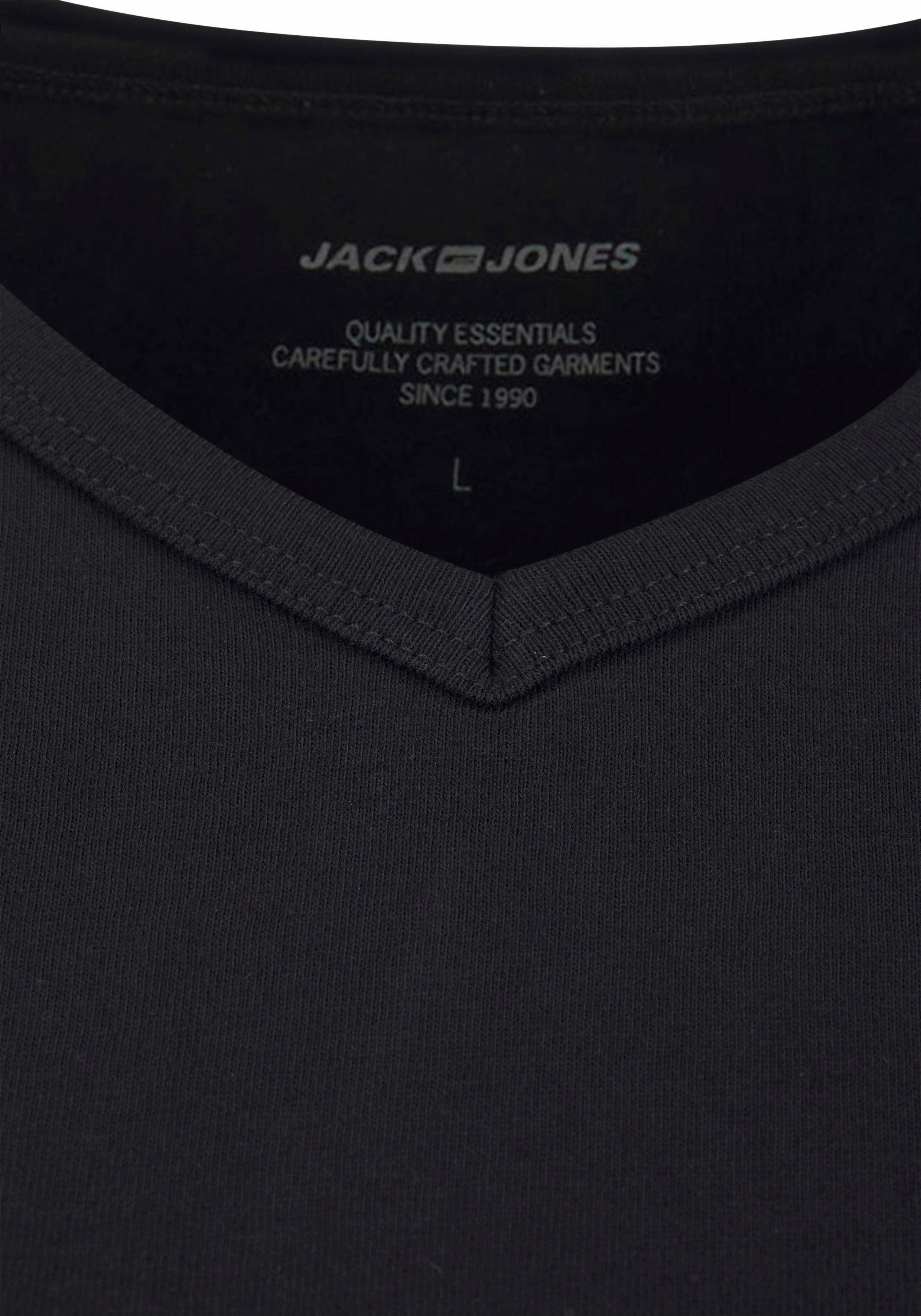 V-Neck schwarz Jack Jones & (2er-Pack) T-Shirt