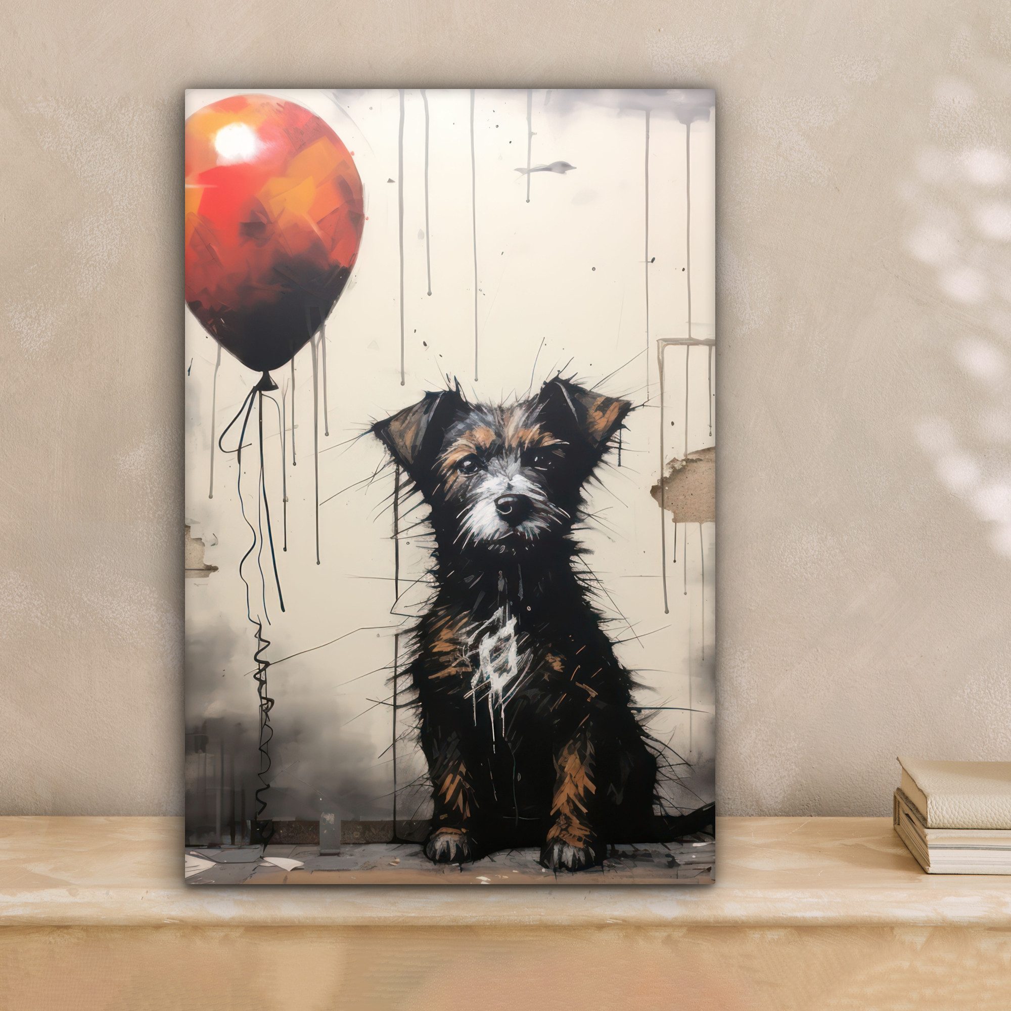 OneMillionCanvasses® Leinwandbild Graffiti - Hund - Luftballon - Tiere, Fot günstig online kaufen
