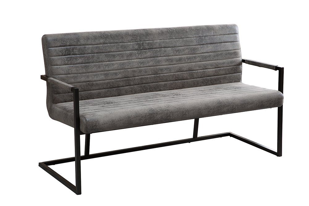 riess-ambiente Sitzbank LOFT 160cm vintage grau, mit Microfaser-Bezug