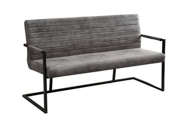 riess-ambiente Sitzbank LOFT 160cm vintage grau, mit Microfaser-Bezug
