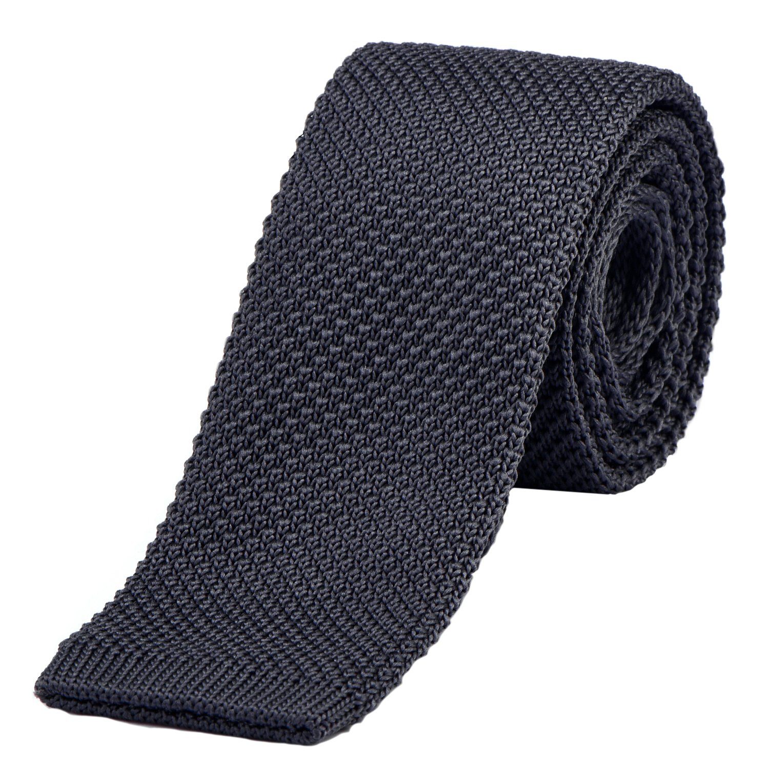 DonDon Krawatte schmale Krawatte 5 cm Wollkrawatte (Packung, 1-St) Strickkrawatte, Retro-Look, für Büro oder festliche Veranstaltungen anthrazit