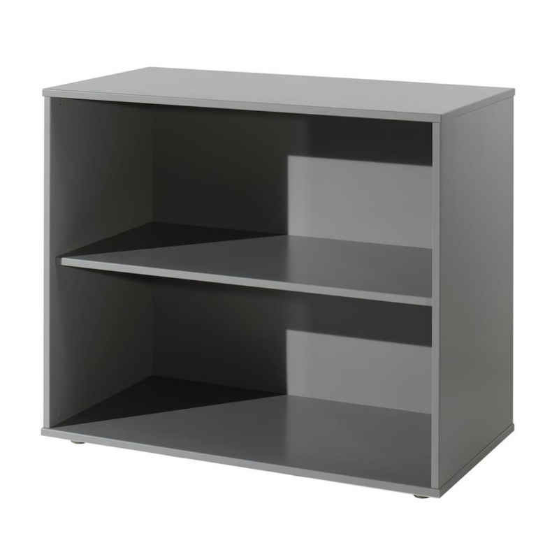 Vipack Bücherregal Bücherregal Pino 2 Fächer Holz Grau, 1-tlg.