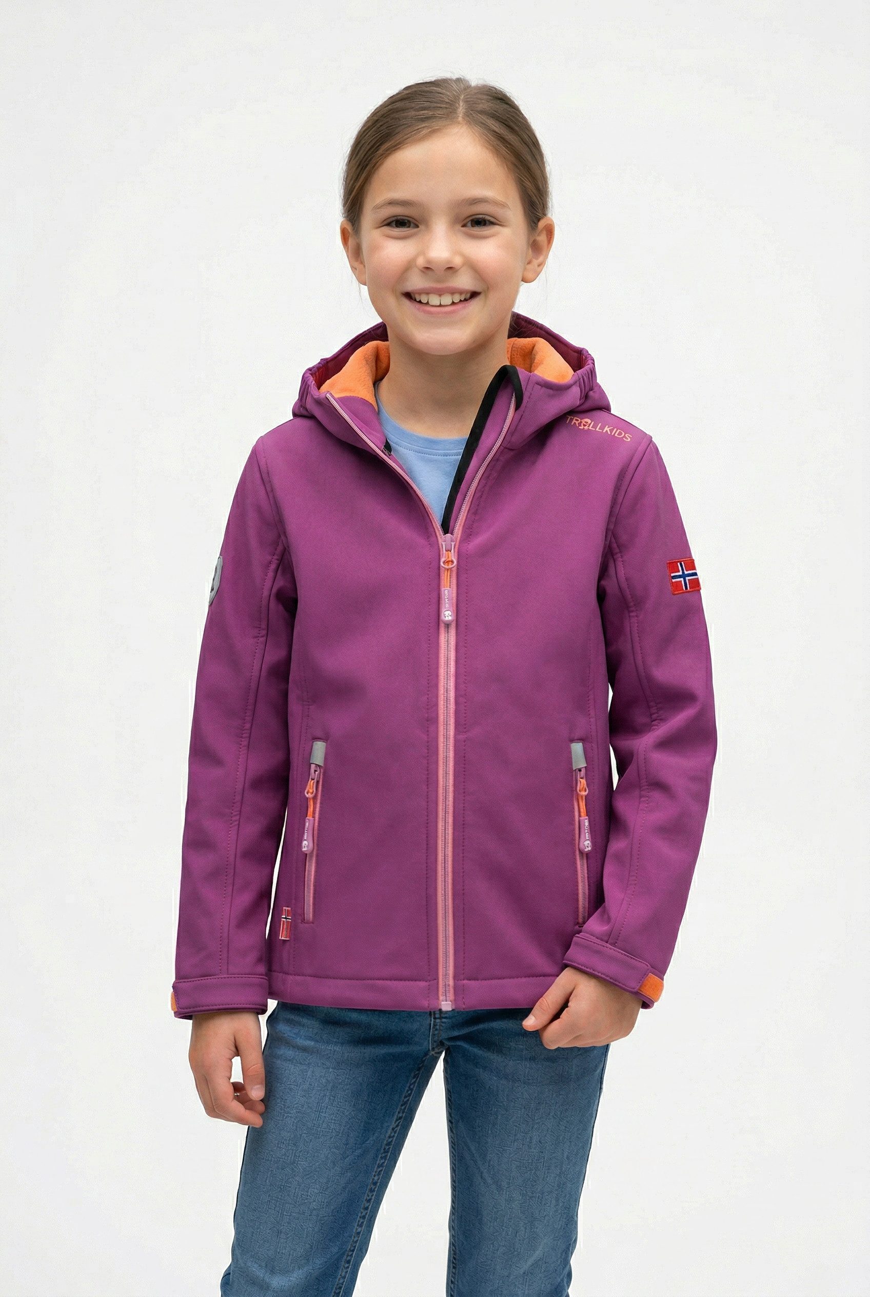 TROLLKIDS Softshelljacke GIRLS TROLLFJORD JACKET für Kinder und Jugendliche, sportlicher Stil, winddicht