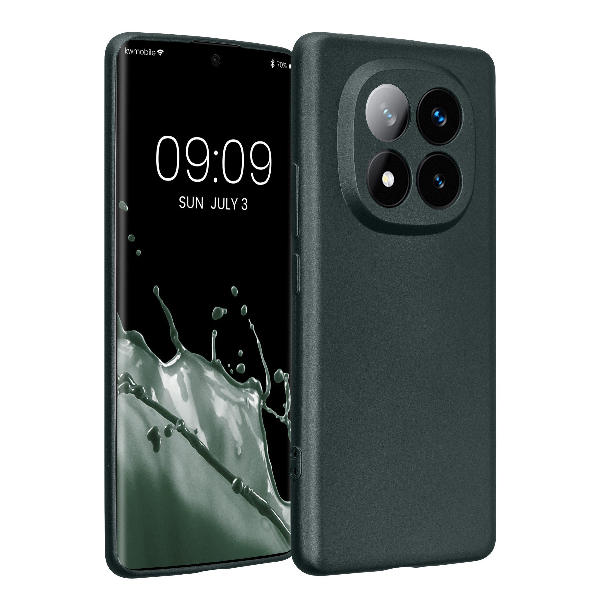 kwmobile Handyhülle Handyhülle für Xiaomi Redmi Note 14 Pro+ 5G / Redmi Note 14 Pro Plus, weiche Silikon Case metallisch schimmernd - Schutzhülle Cover