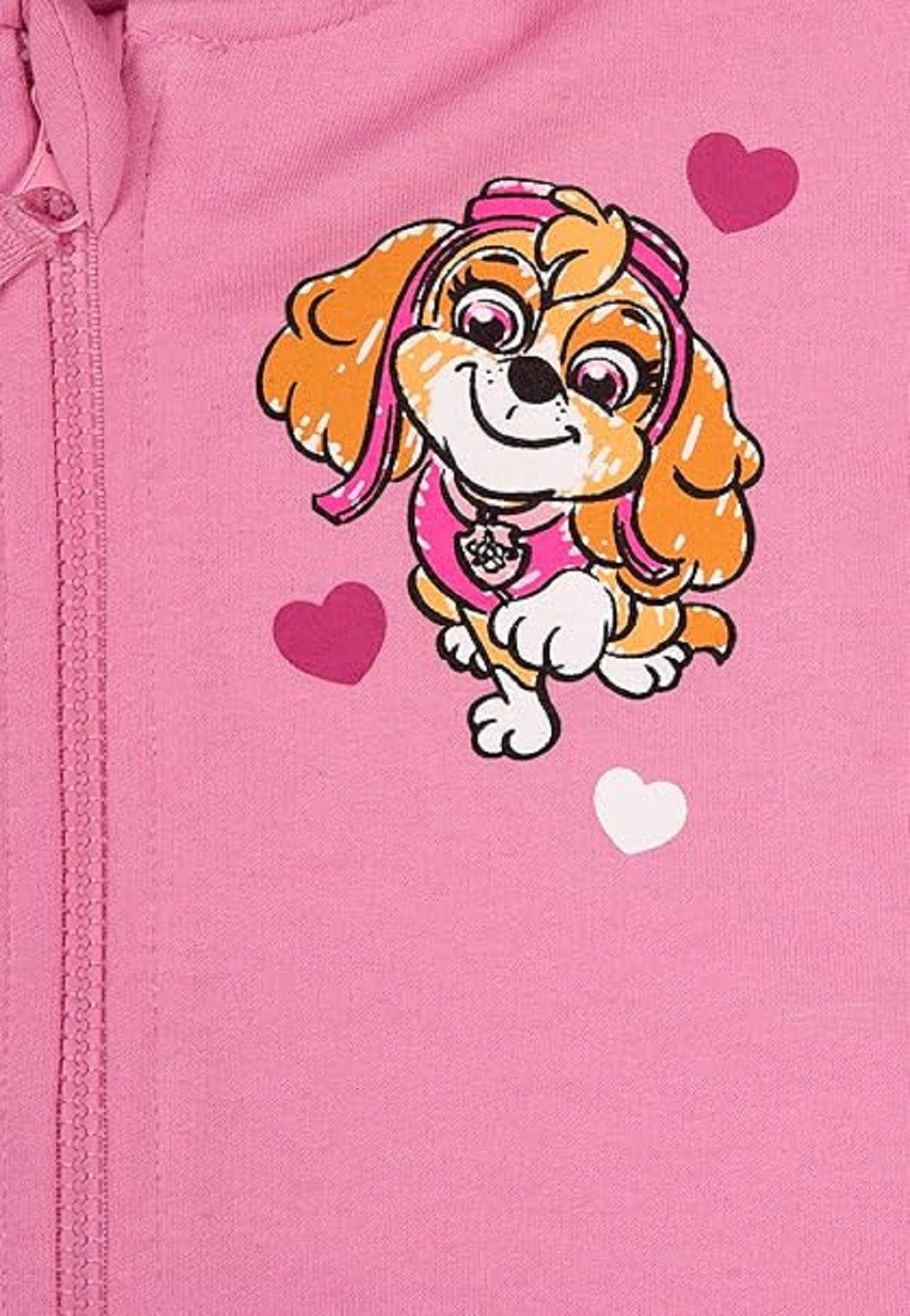PAW PATROL Sweatshirt Sweatjacke für Mädchen – Pinker Kapuzenpullover mit Reißverschluss – Bild 2 von 2