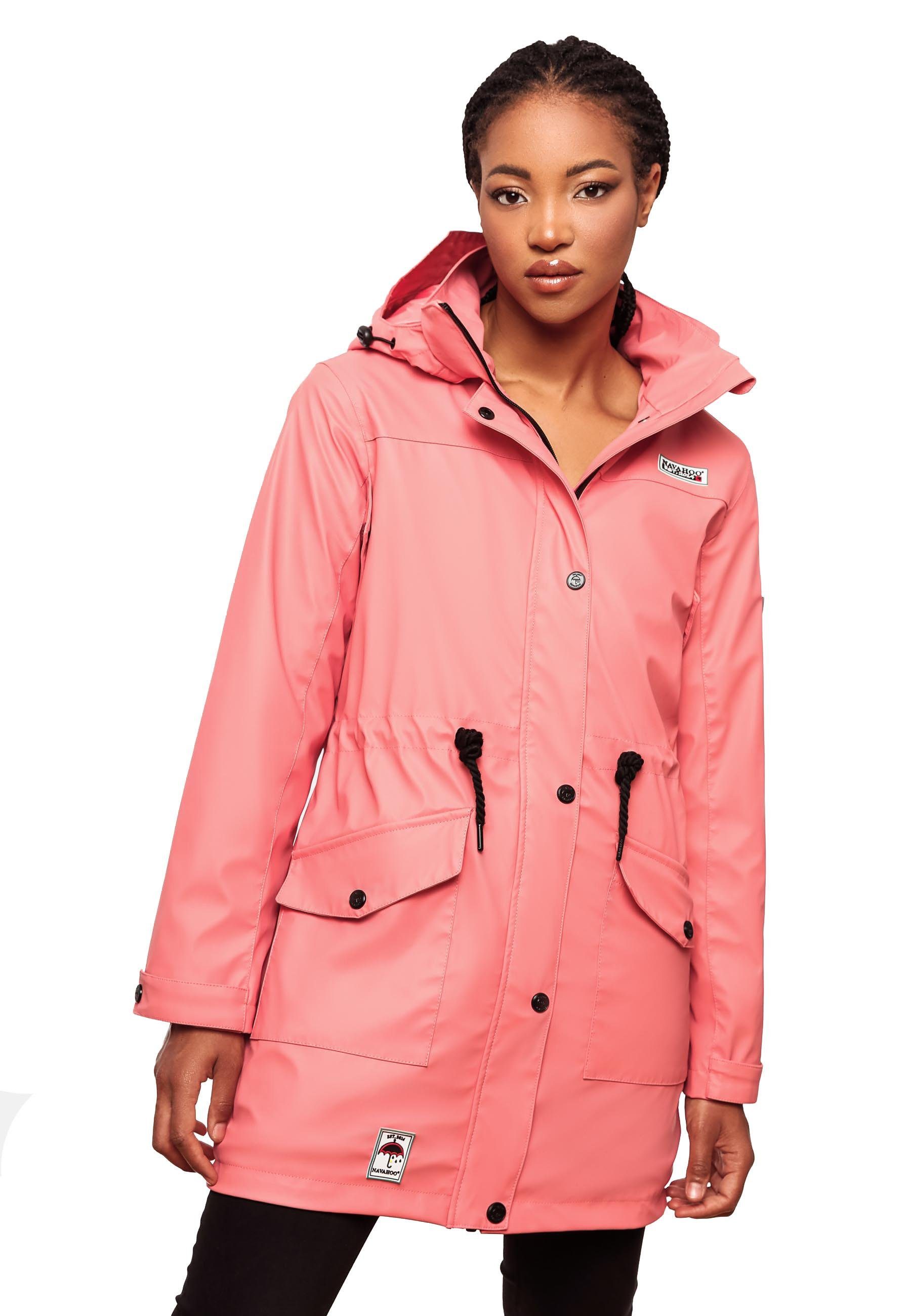 Navahoo Outdoorjacke Deike modischer Damen Outdoor Regenmantel coral | Übergangsjacken