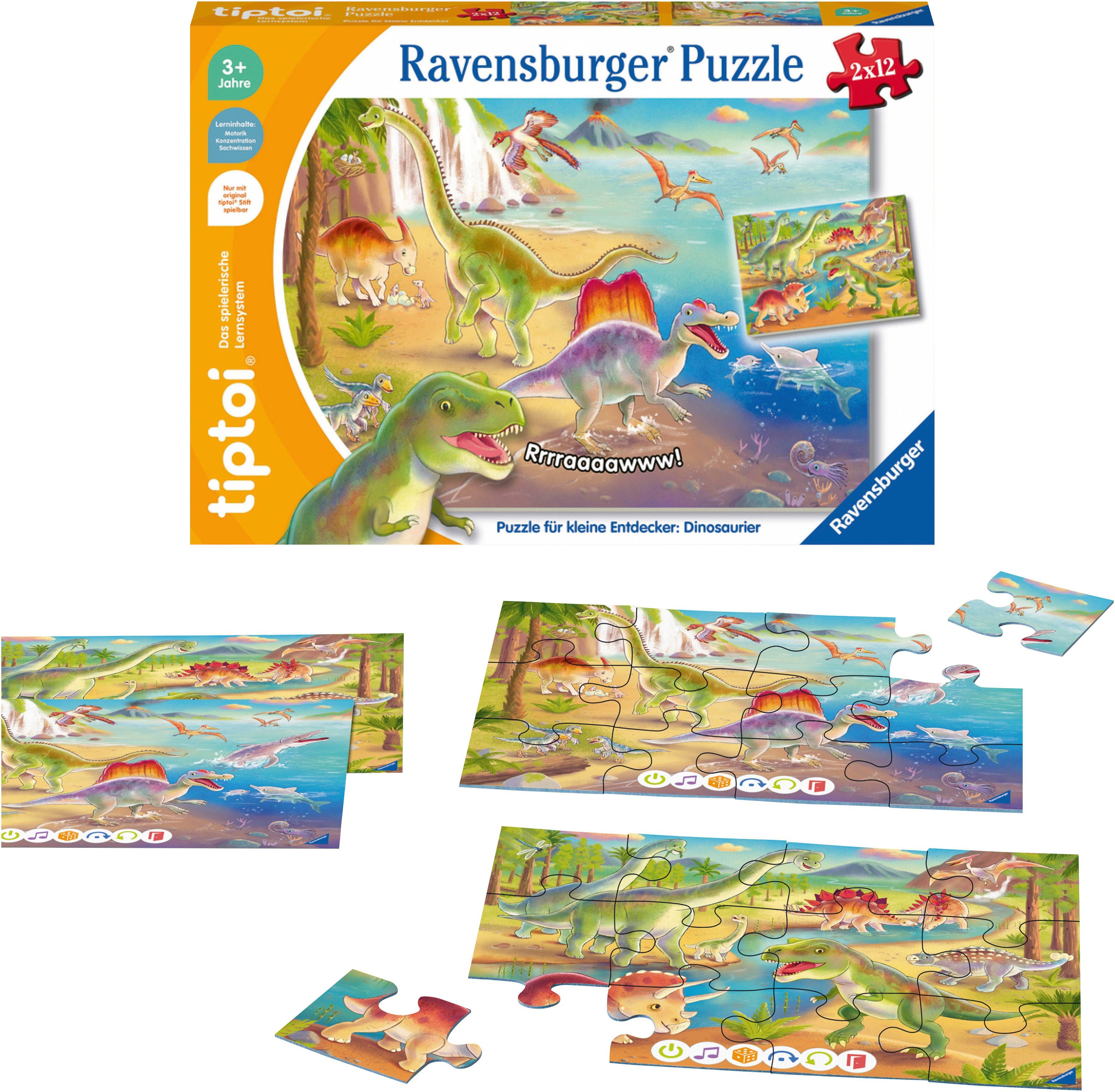 Ravensburger Puzzle tiptoi® Puzzle für kleine Entdecker: Dinosaurier, 24 Pu günstig online kaufen
