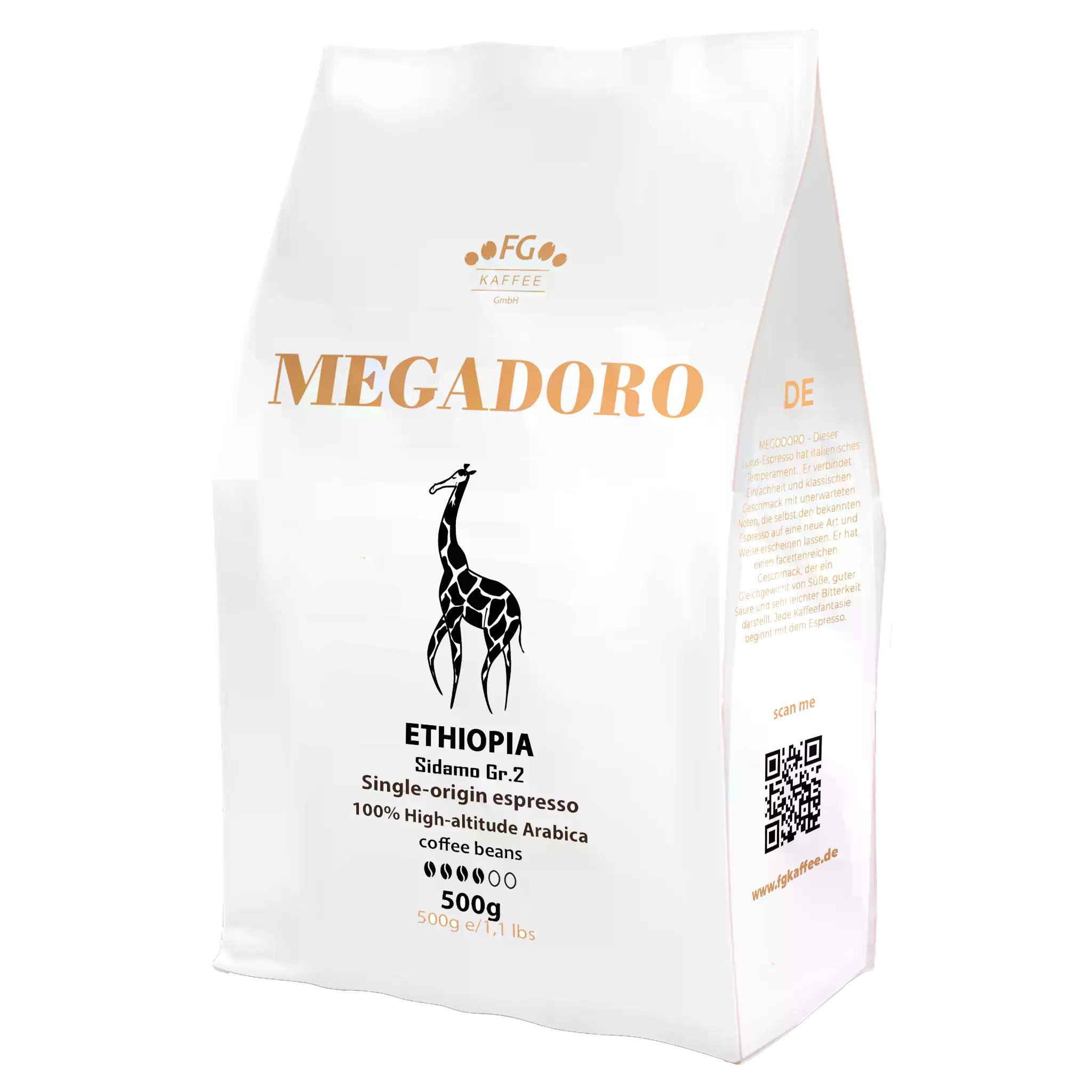 Megadoro Kaffee Megadoro Äthiopien Espresso Kaffeebohnen 500g