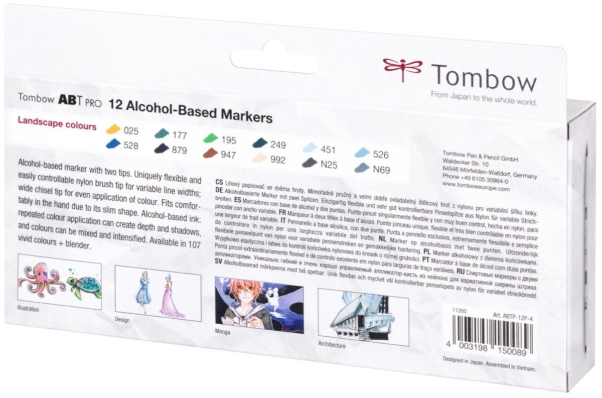 TOMBOW Filzstift Dual-Fasermaler ABT Pro Keilspitze/Pinselspitze Alkoholbasis VE=12 Stü